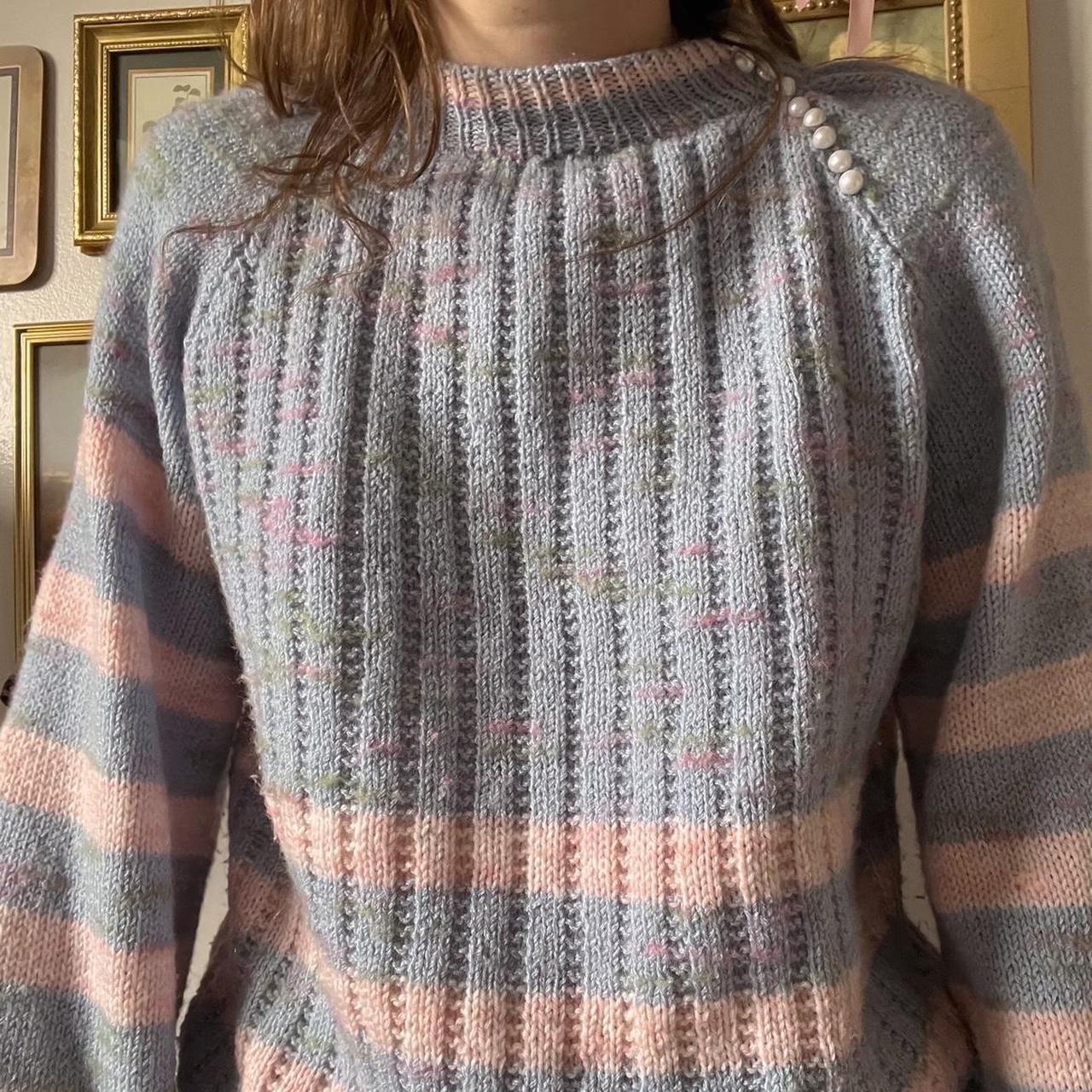 Cotton candy striped knit sweater (S)