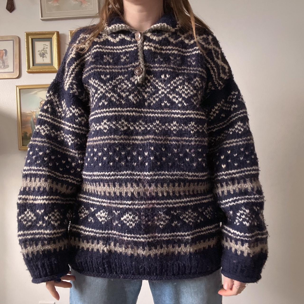 Chunky fairisle wool knit (L)