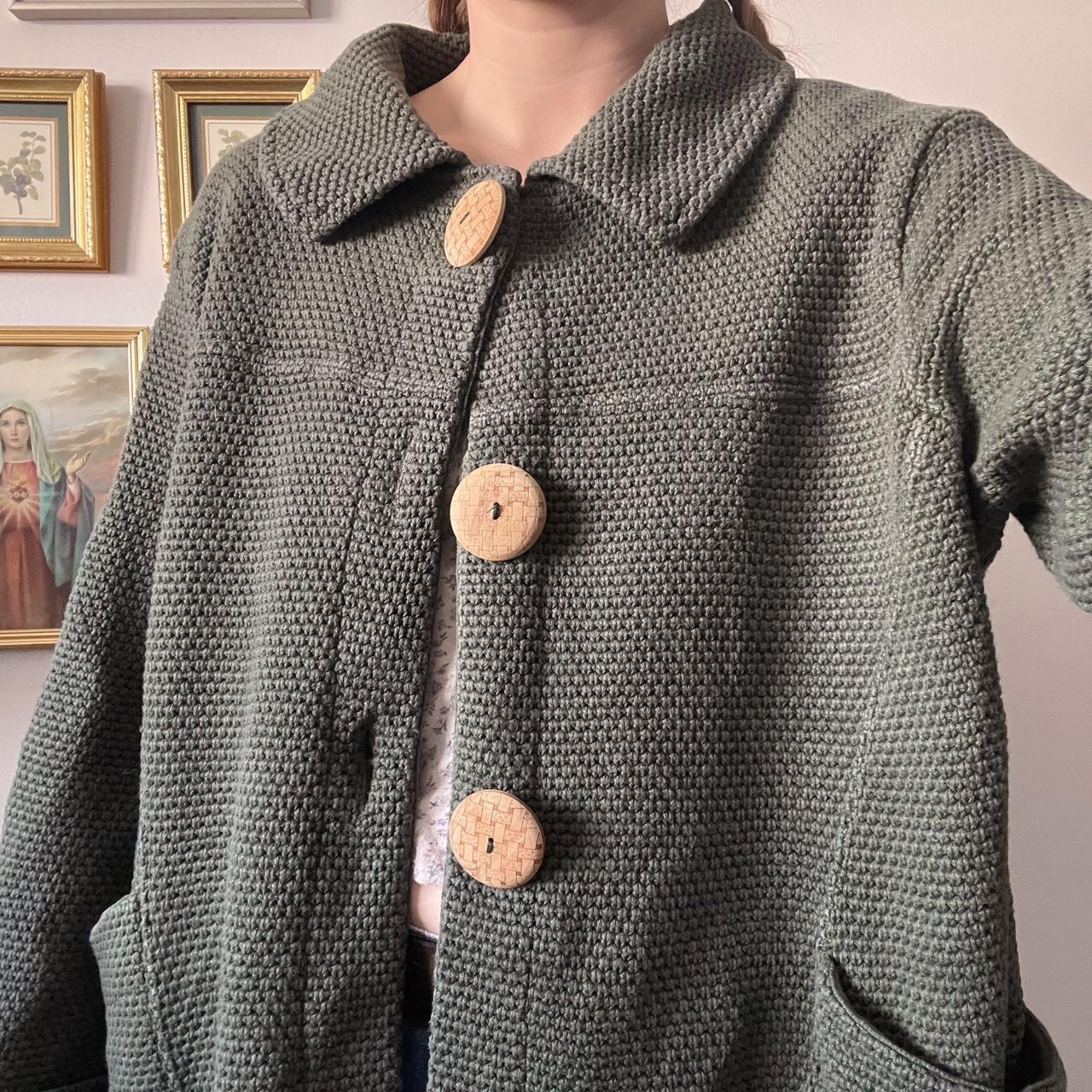 Forest green knit cardigan (XL)