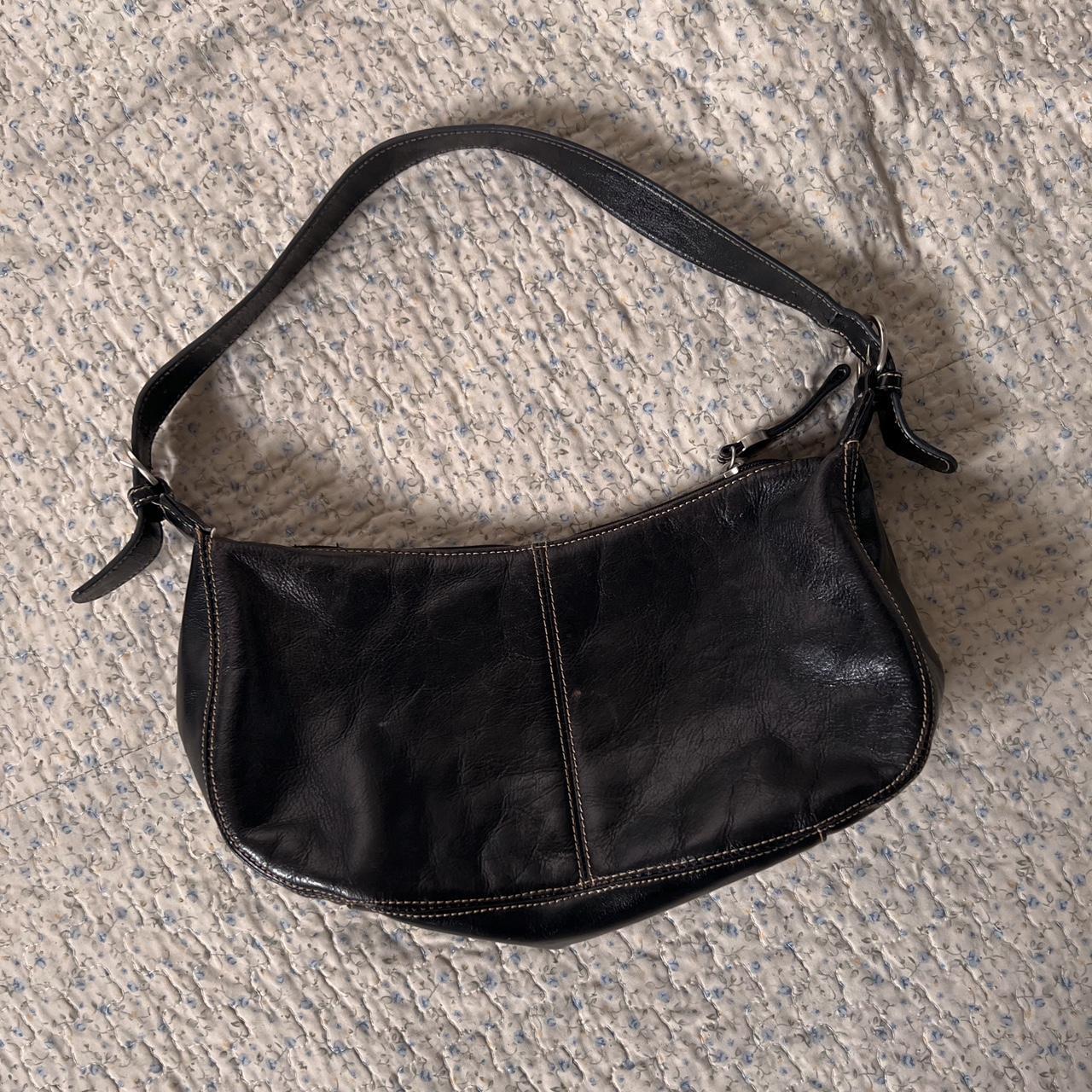 Black leather saddle bag