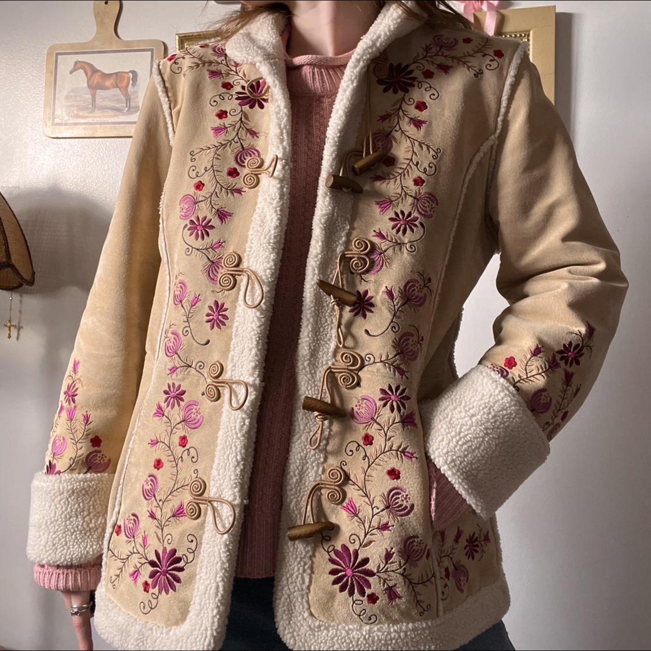 Leather cottage floral jacket (S/M)