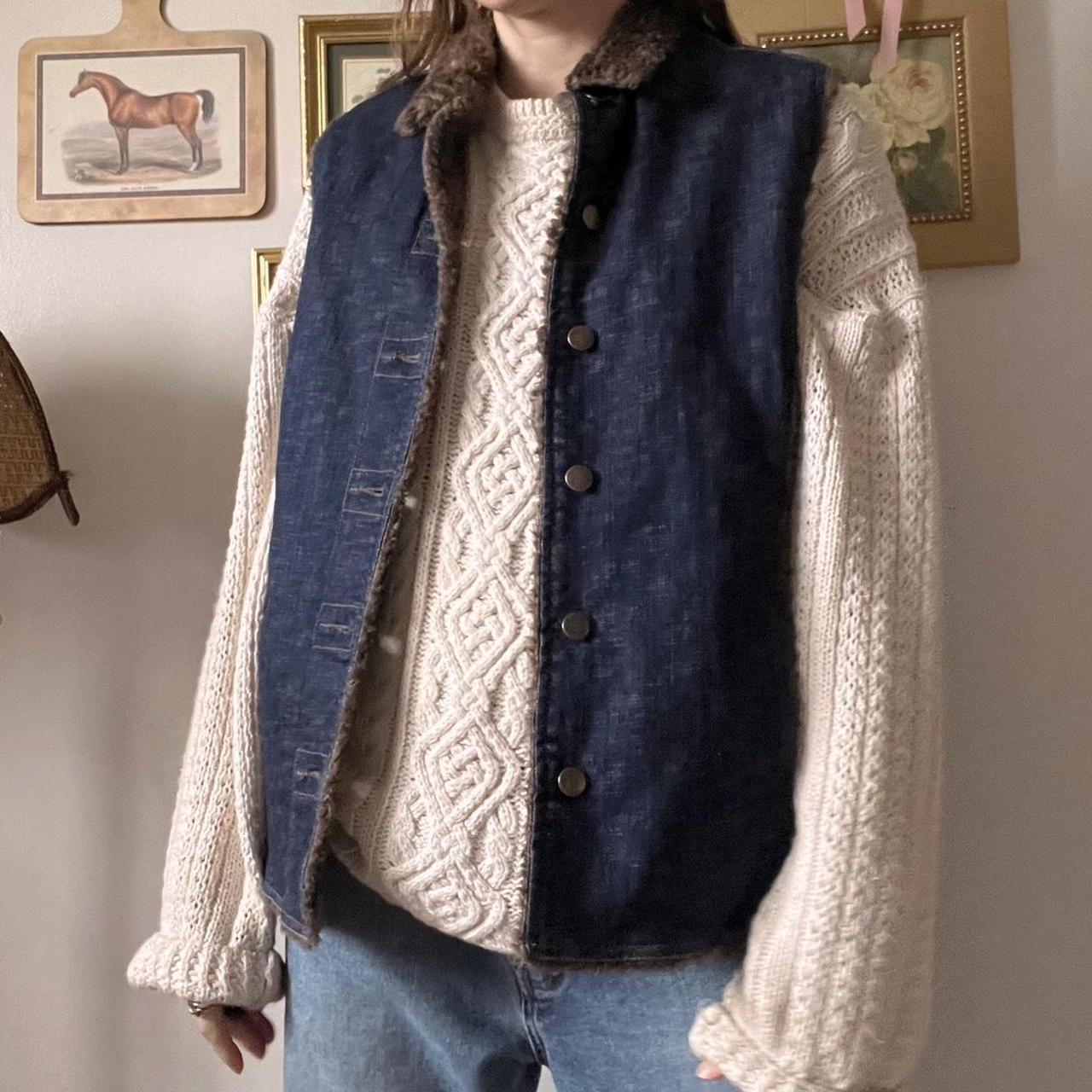 Cozy lined denim vest (M)