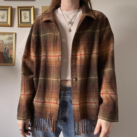 Cabincore flannel fall jacket (L)