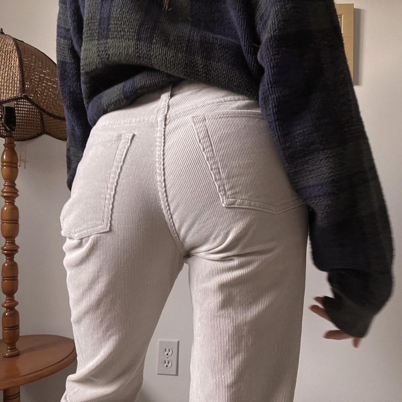 Cream corduroy flare pants (M)