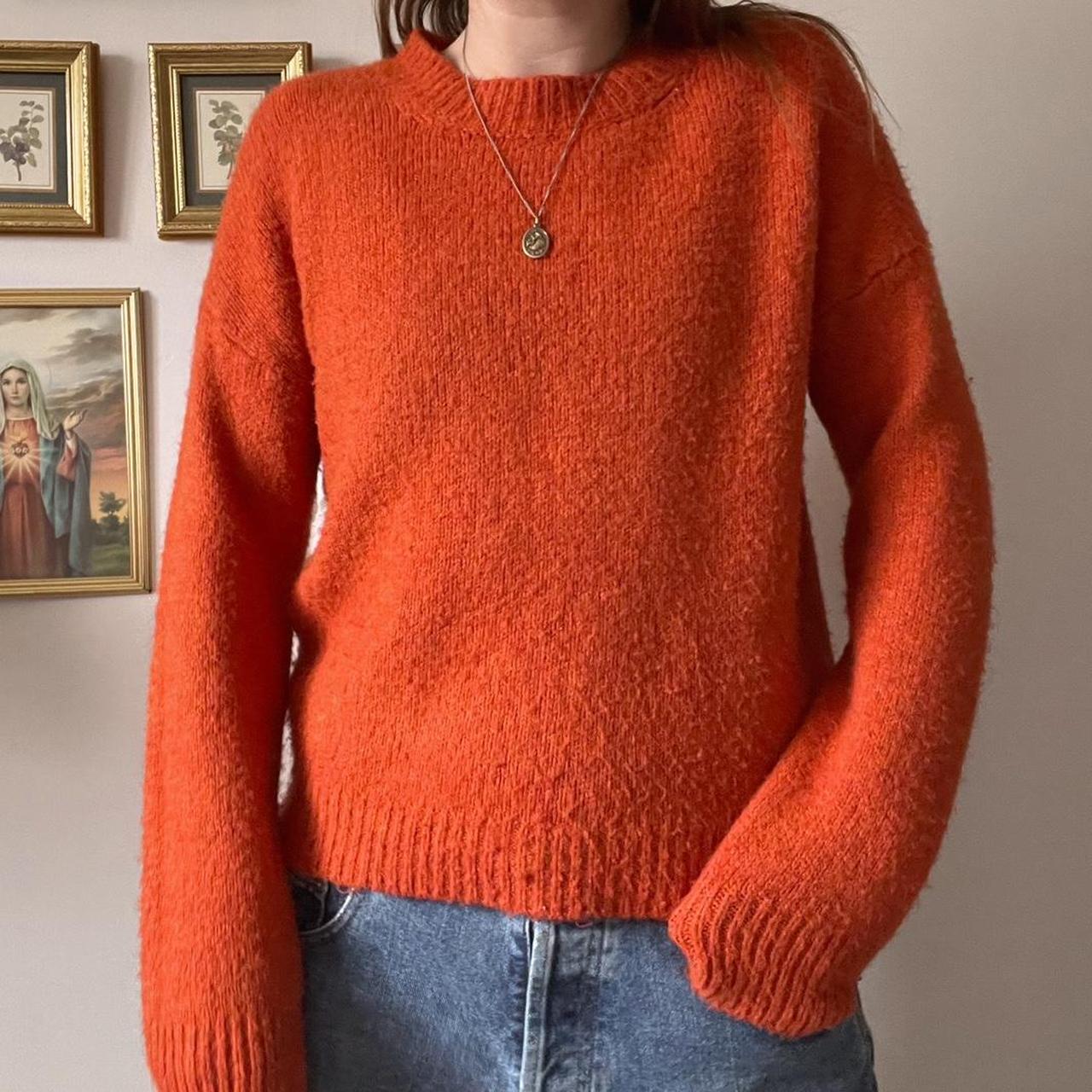 Orange italian knit sweater (M)