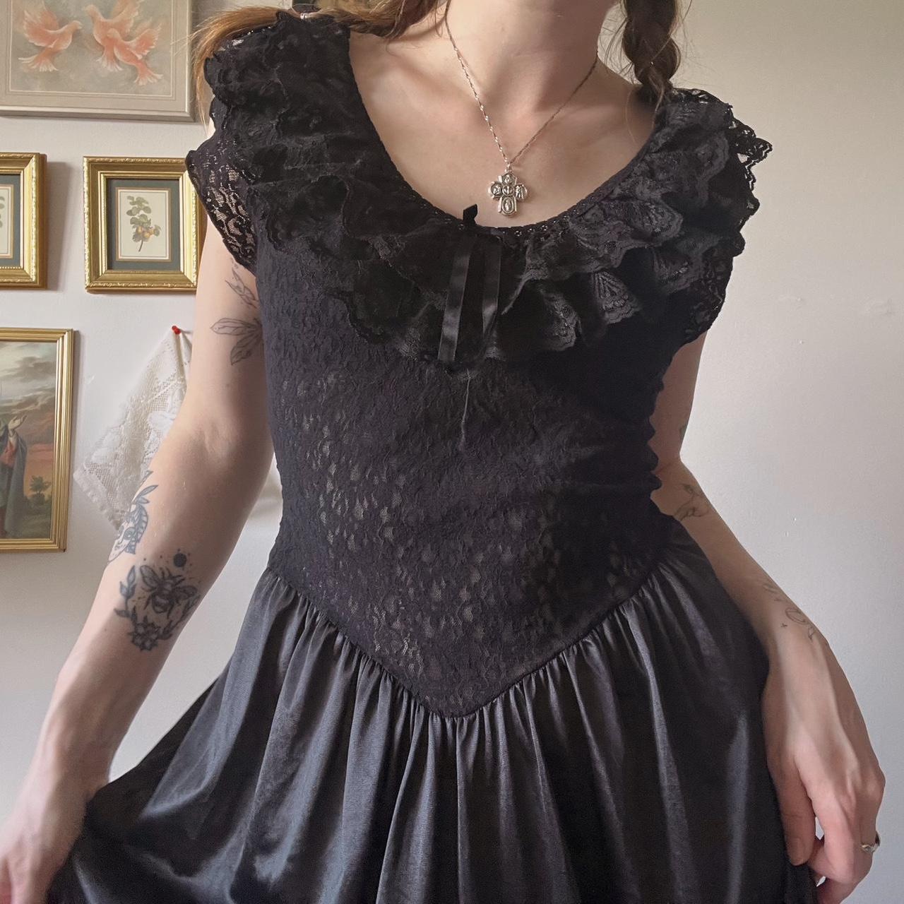 Black lace whimsigothic dress (M)