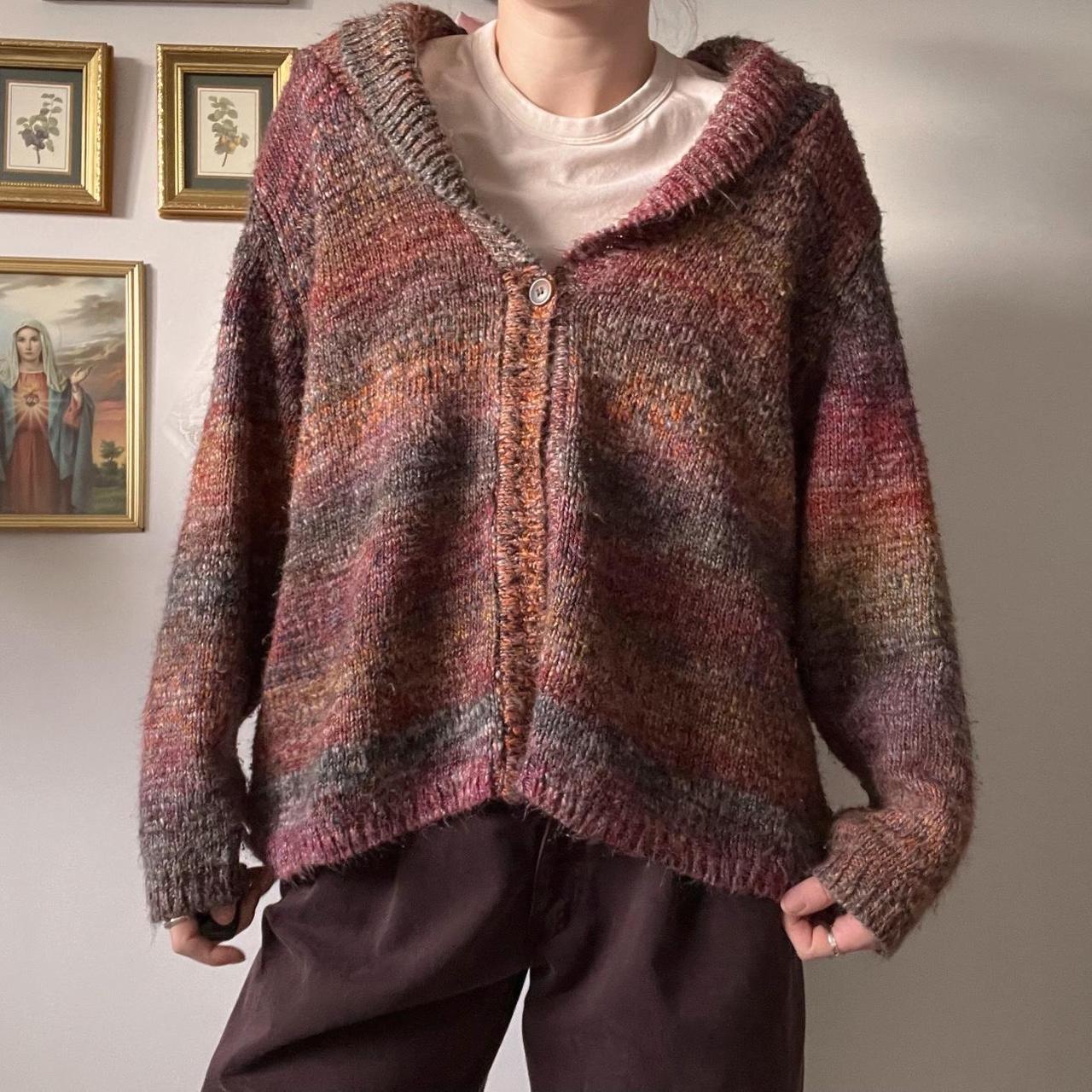 Slouchy rainbow knit cardigan (XL)