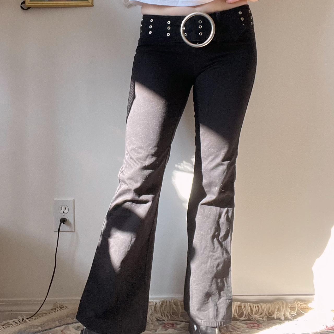 Y2K belted flare pants (XS)