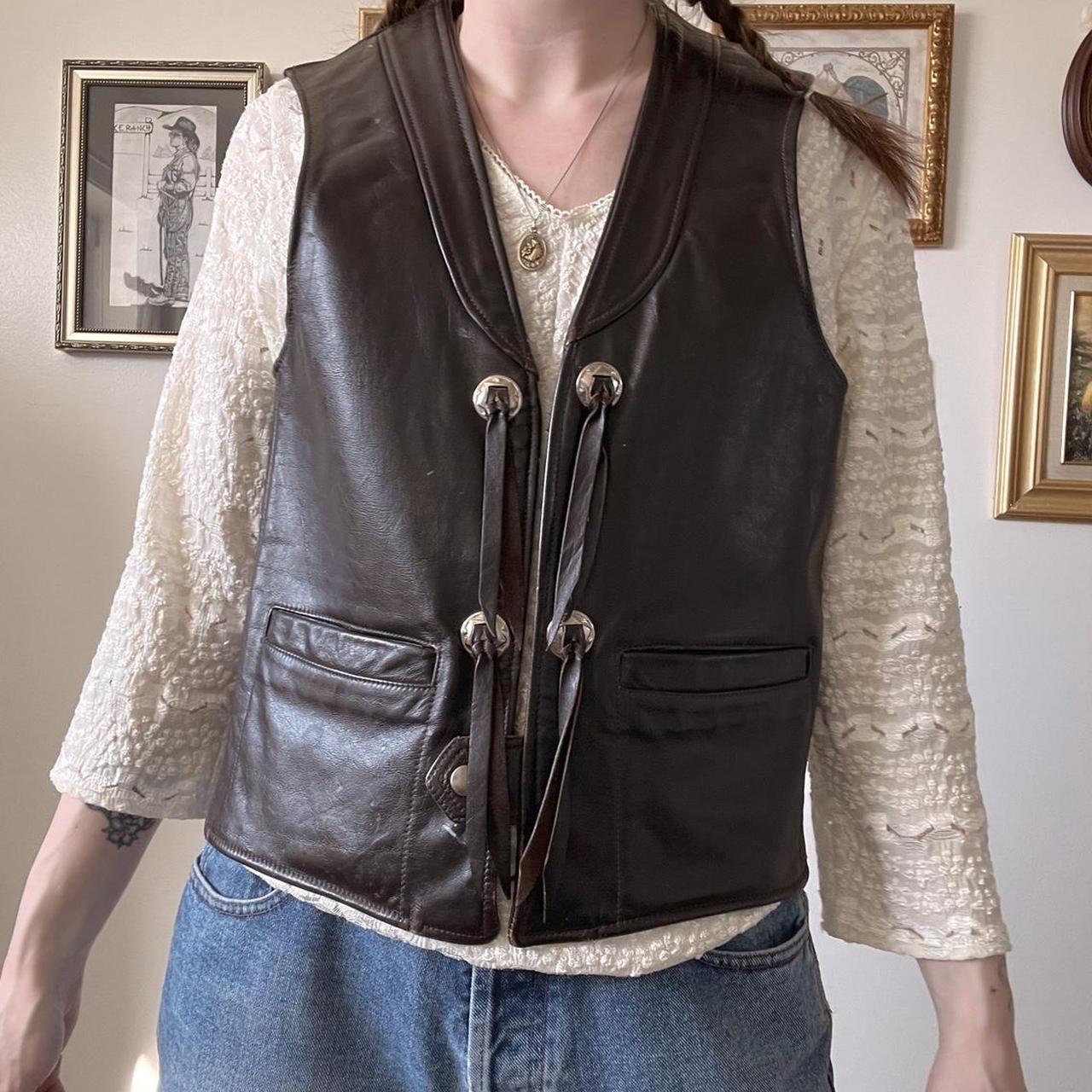 Vintage western leather vest (M)