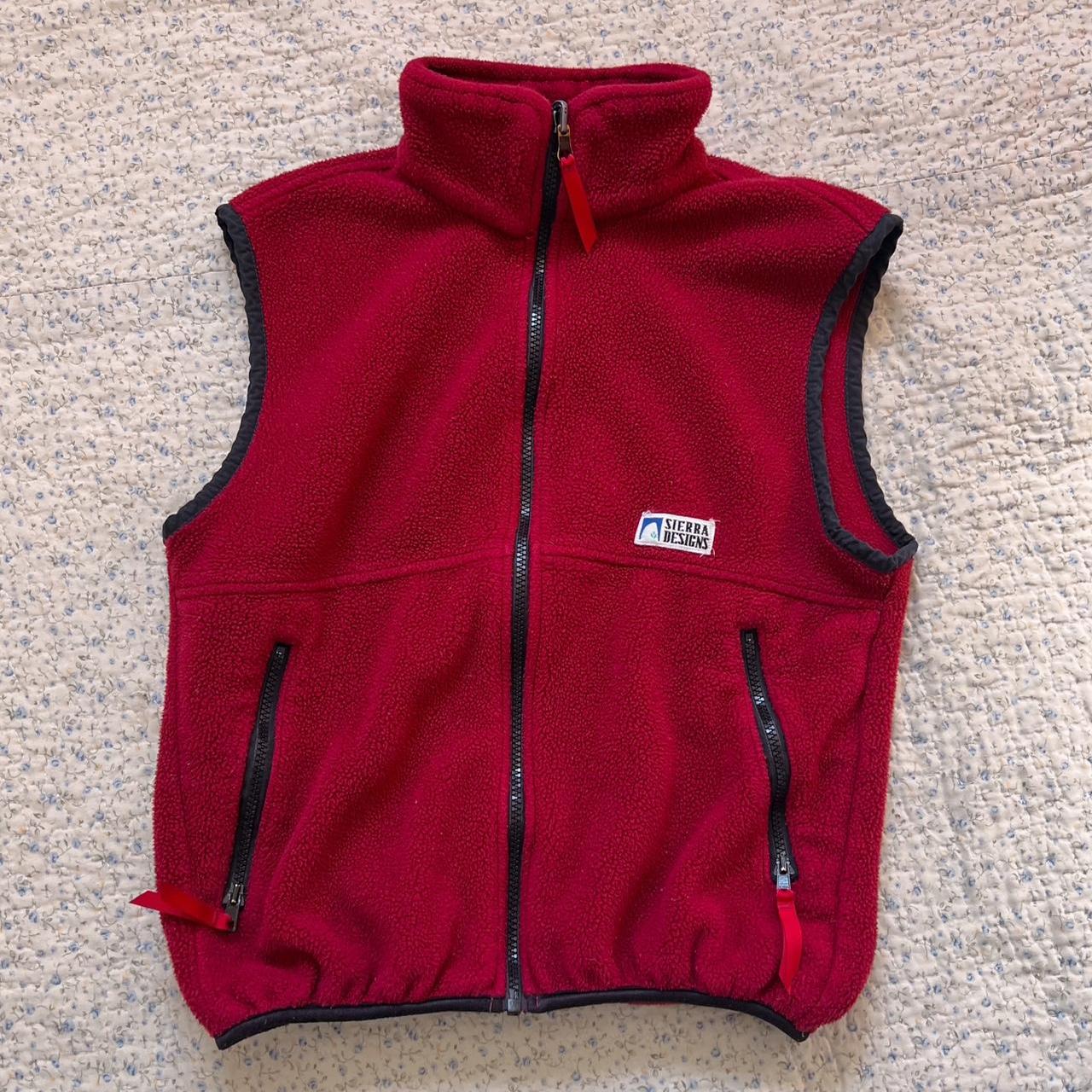 Cherry red fleece vest (S)