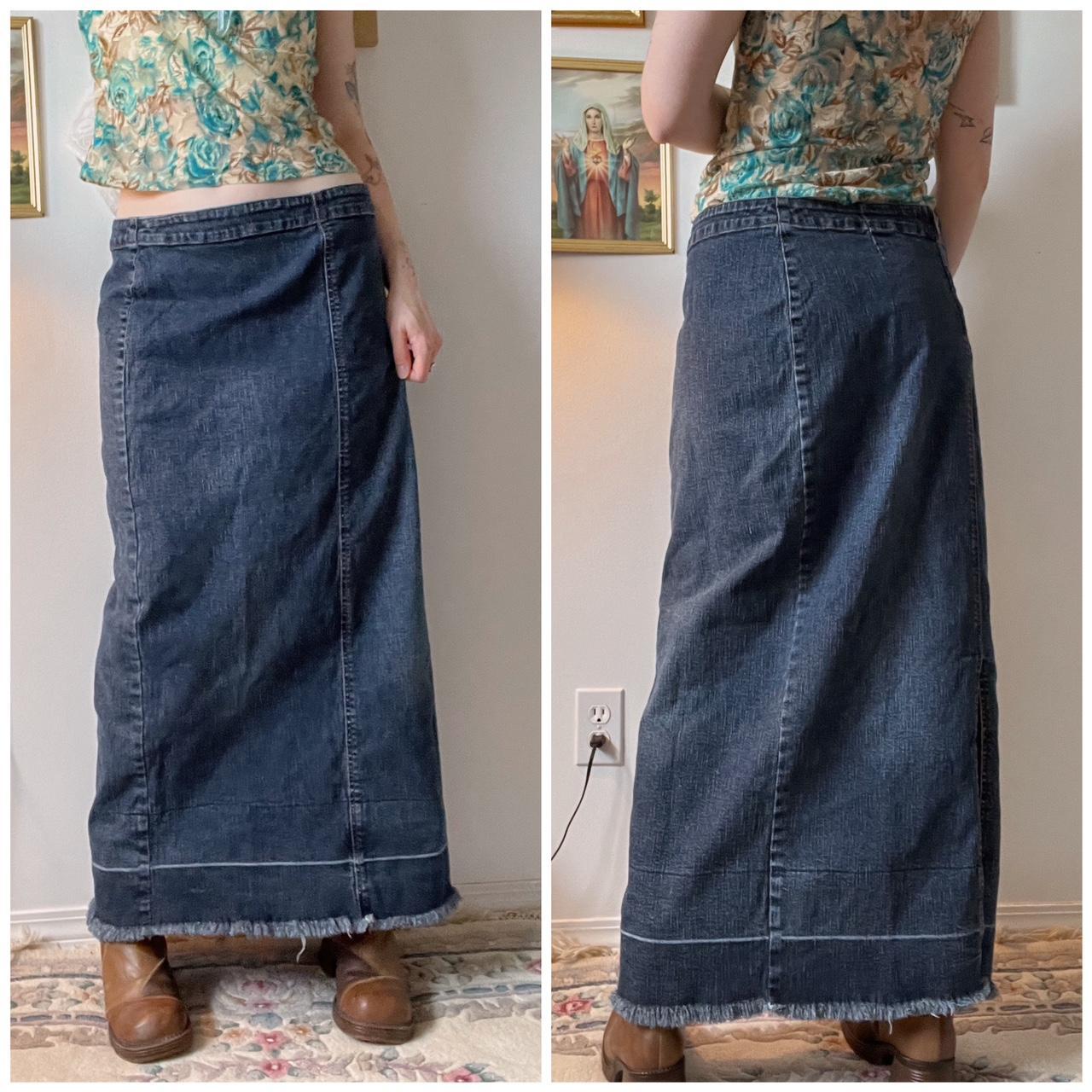 Denim maxi skirt (XL)