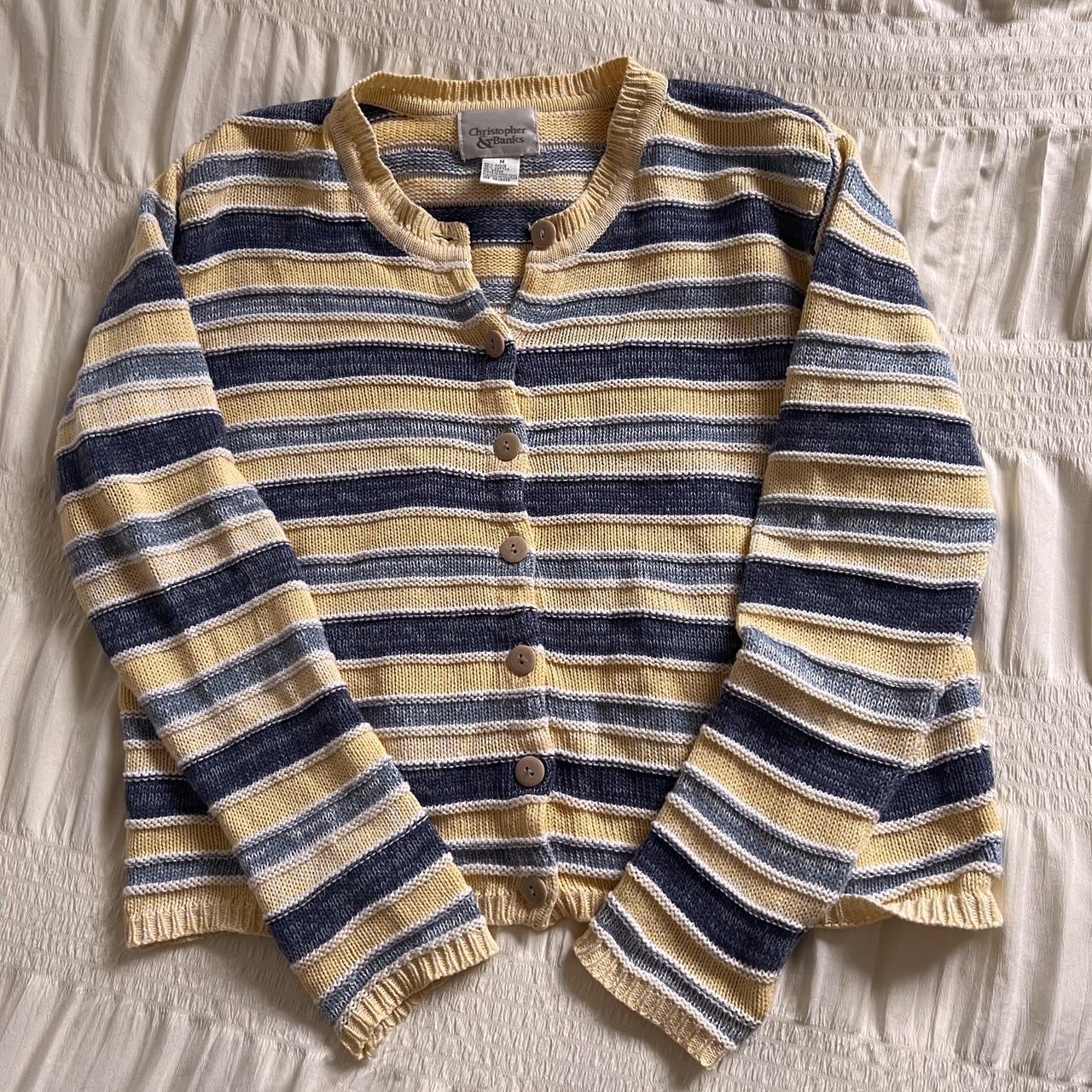 Cozy striped knit cardigan (M)