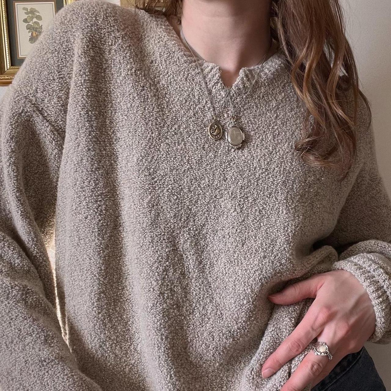 Vintage oatmeal knit sweater (XL)