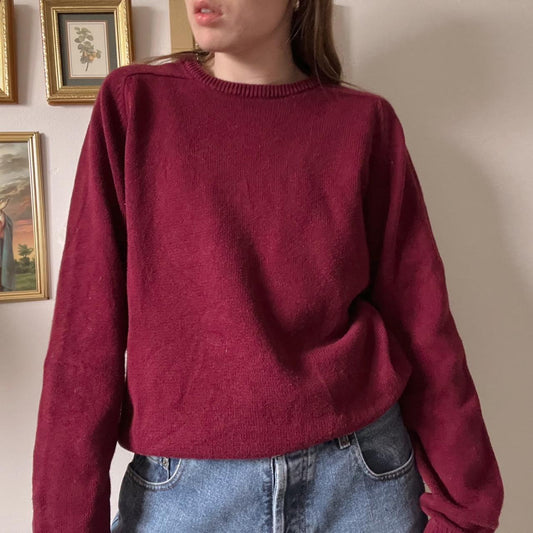 90's burgundy sweater (M)