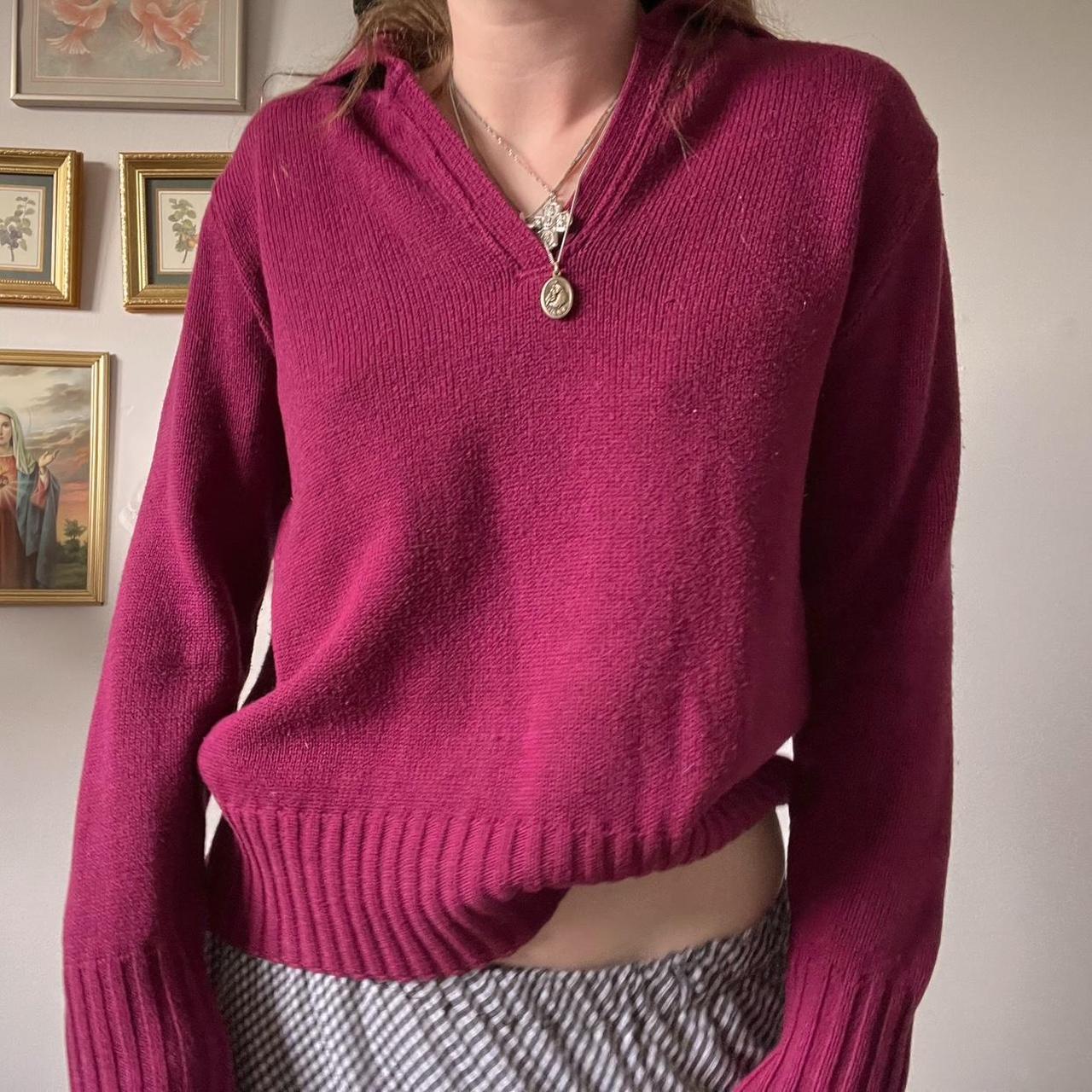 Burgundy knit sweater (M/L)