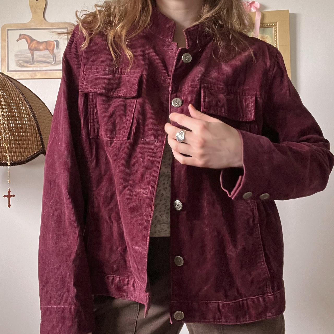 Burgundy corduroy jacket (M)