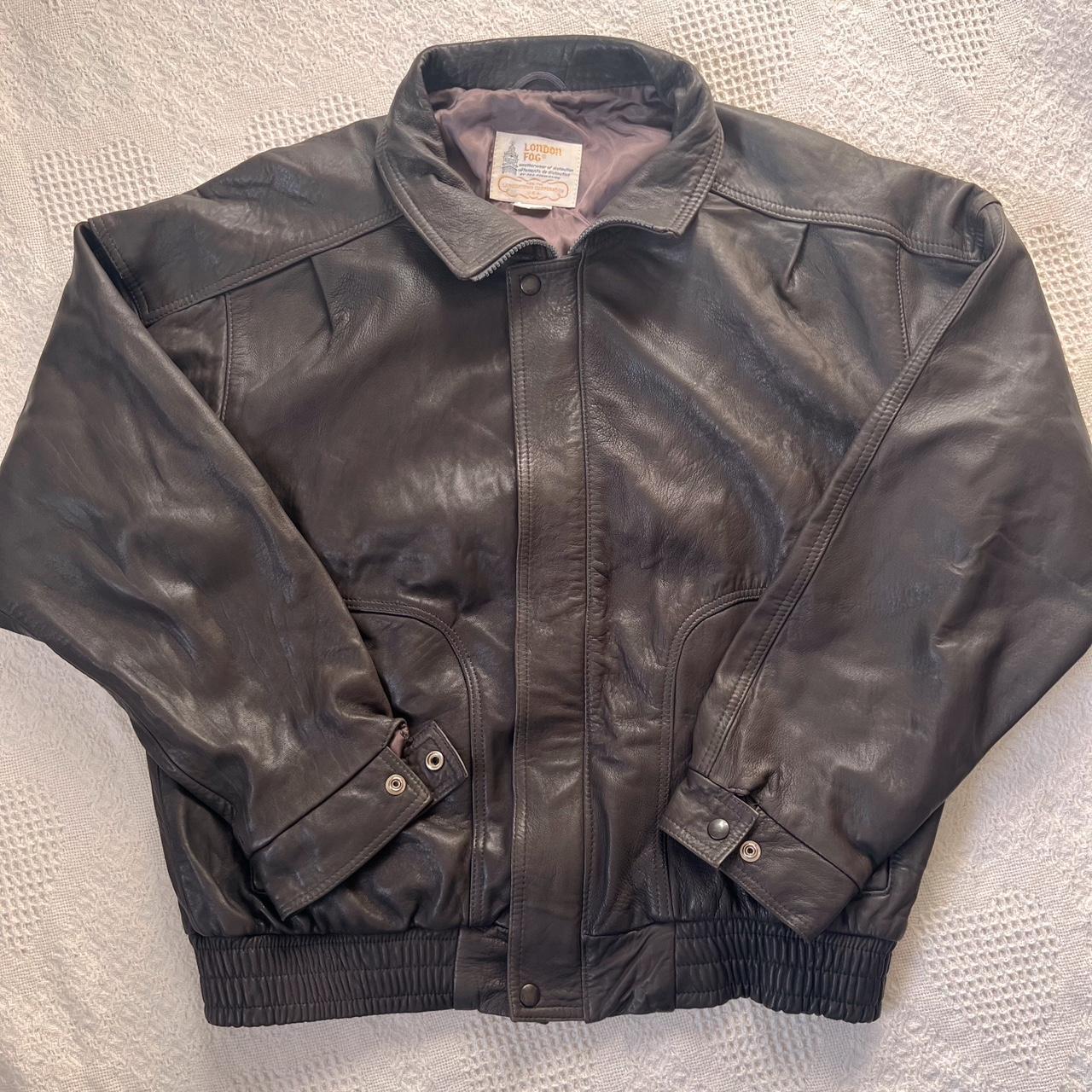 Vintage leather bomber jacket (L)