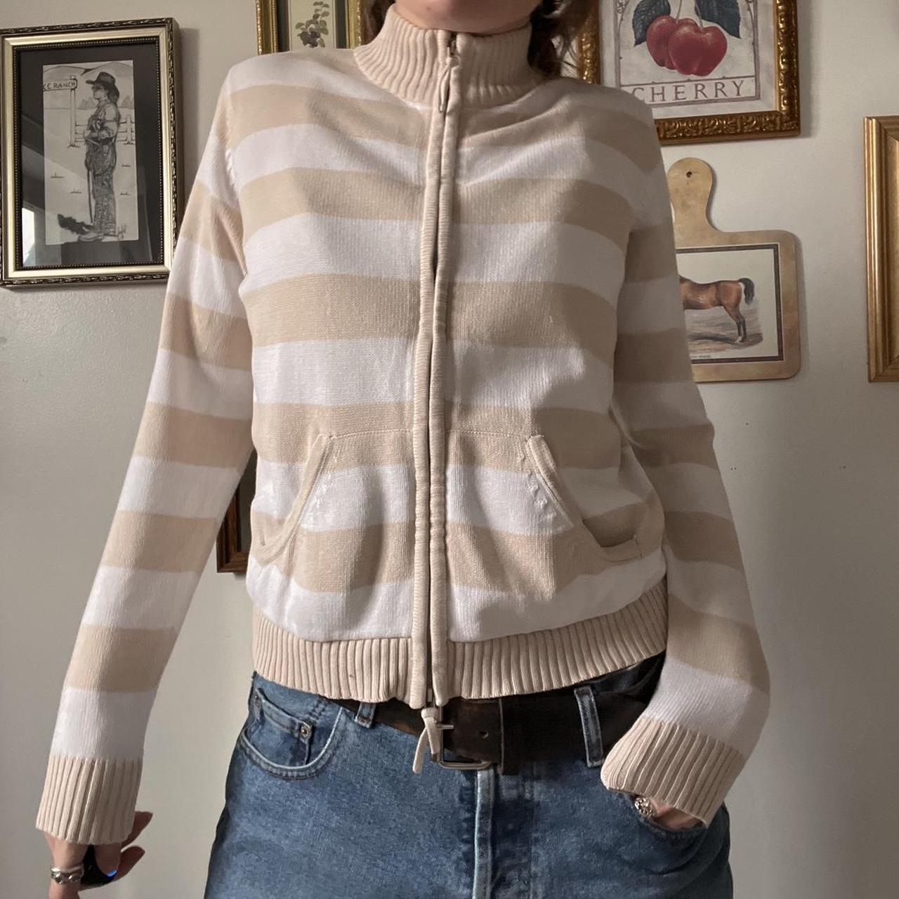 Striped knit mini cardigan (S)