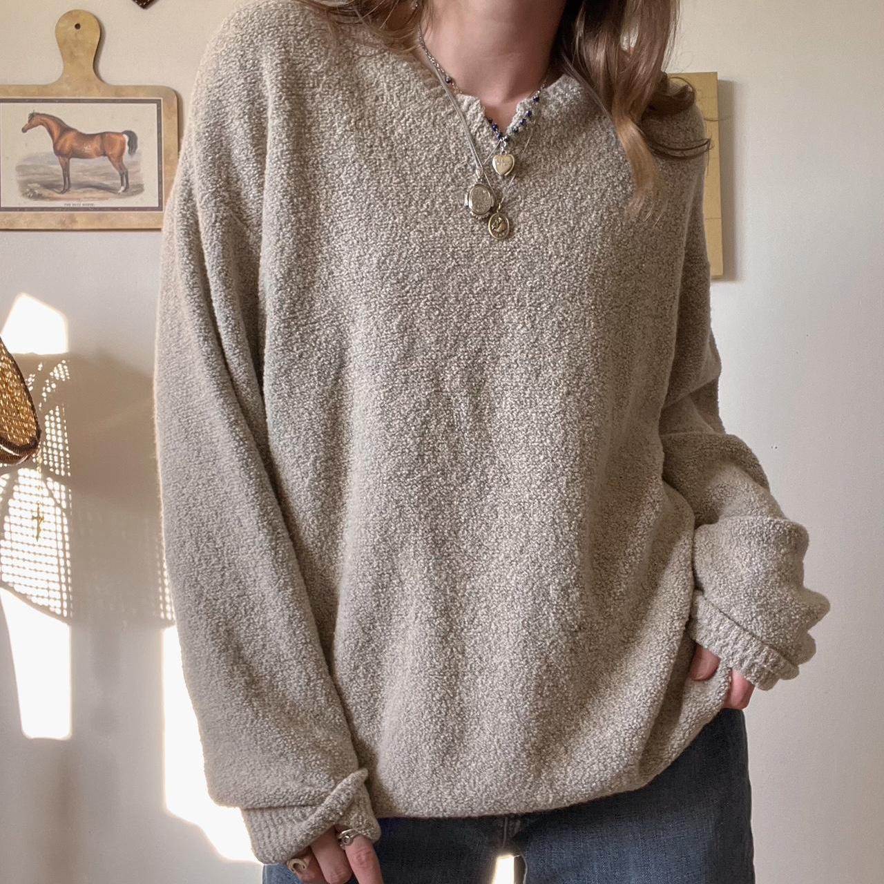 Vintage oatmeal knit sweater (XL)