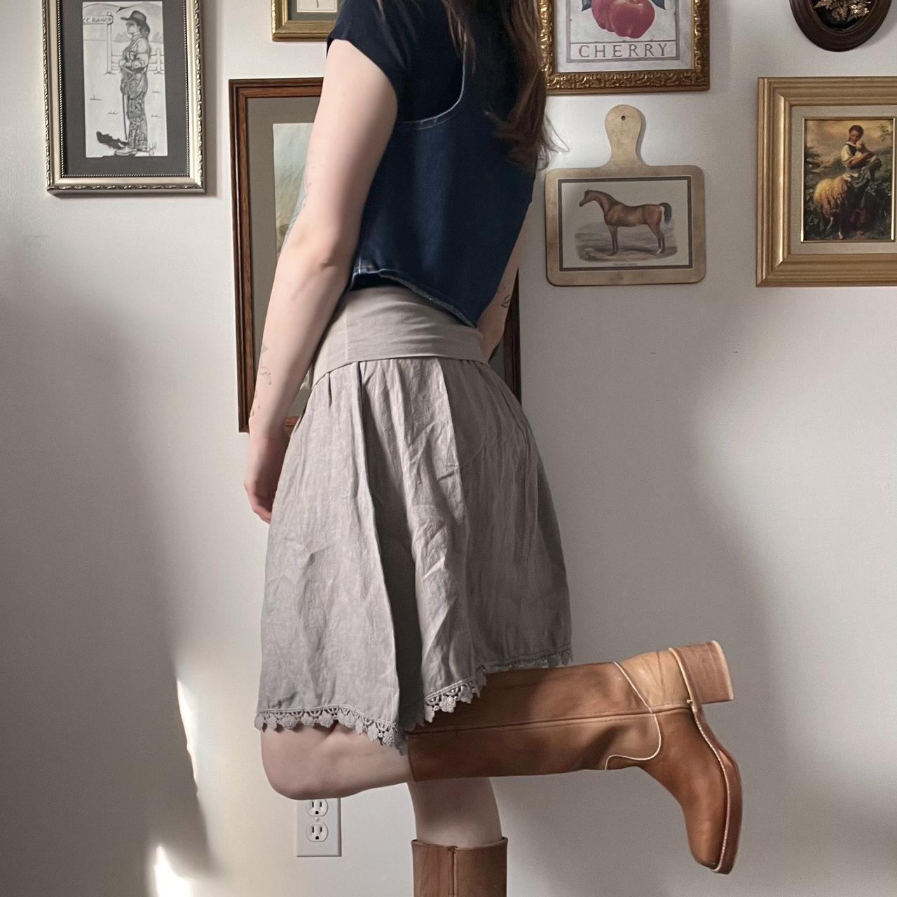 Dove grey linen skirt (S/M)