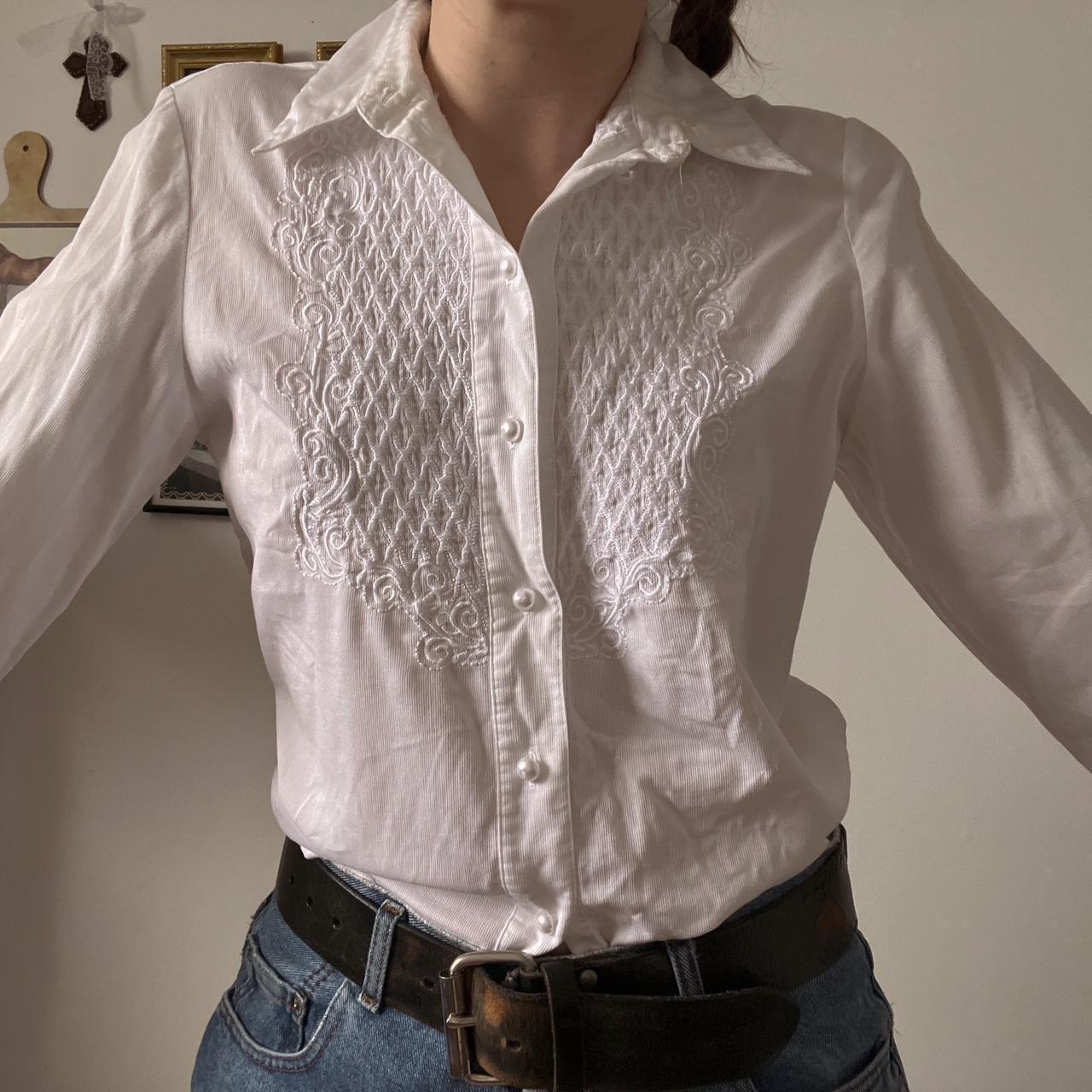 Vintage cowgirl textured blouse (M)