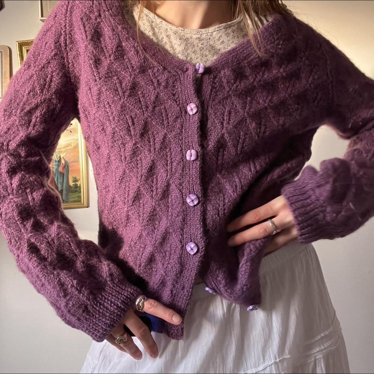 Lavender knit cardigan (M)