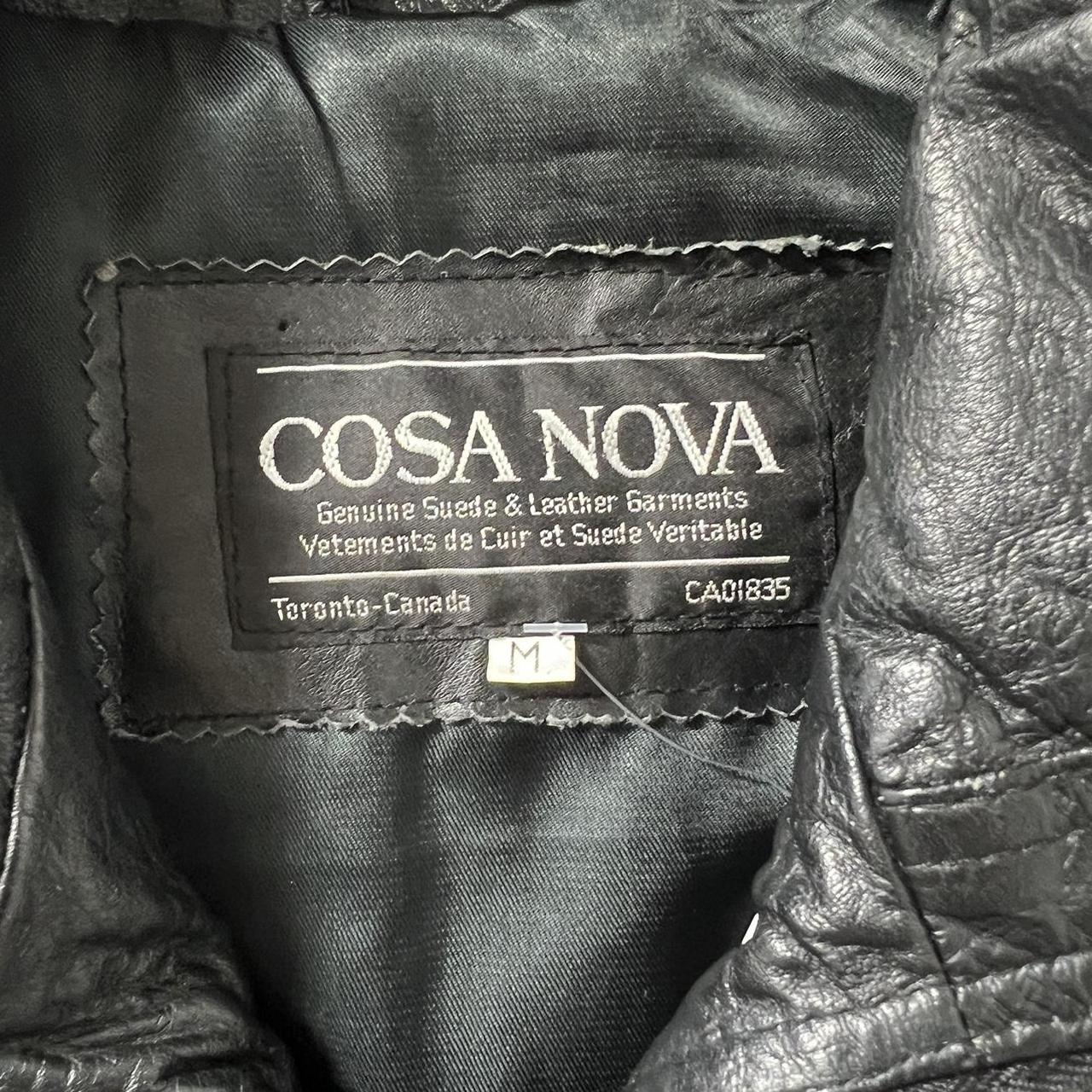 Black leather bomber jacket (M)