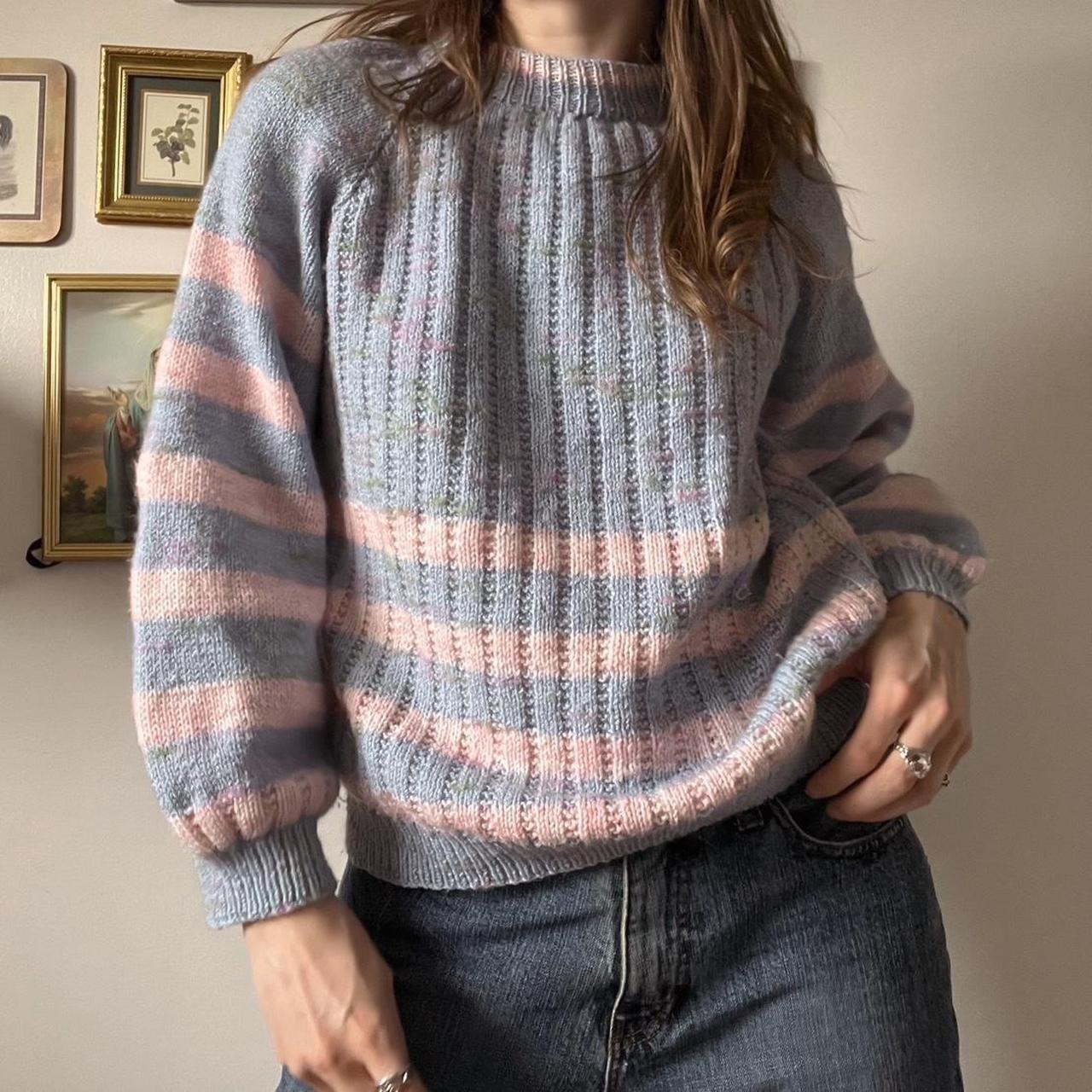 Cotton candy striped knit sweater (S)