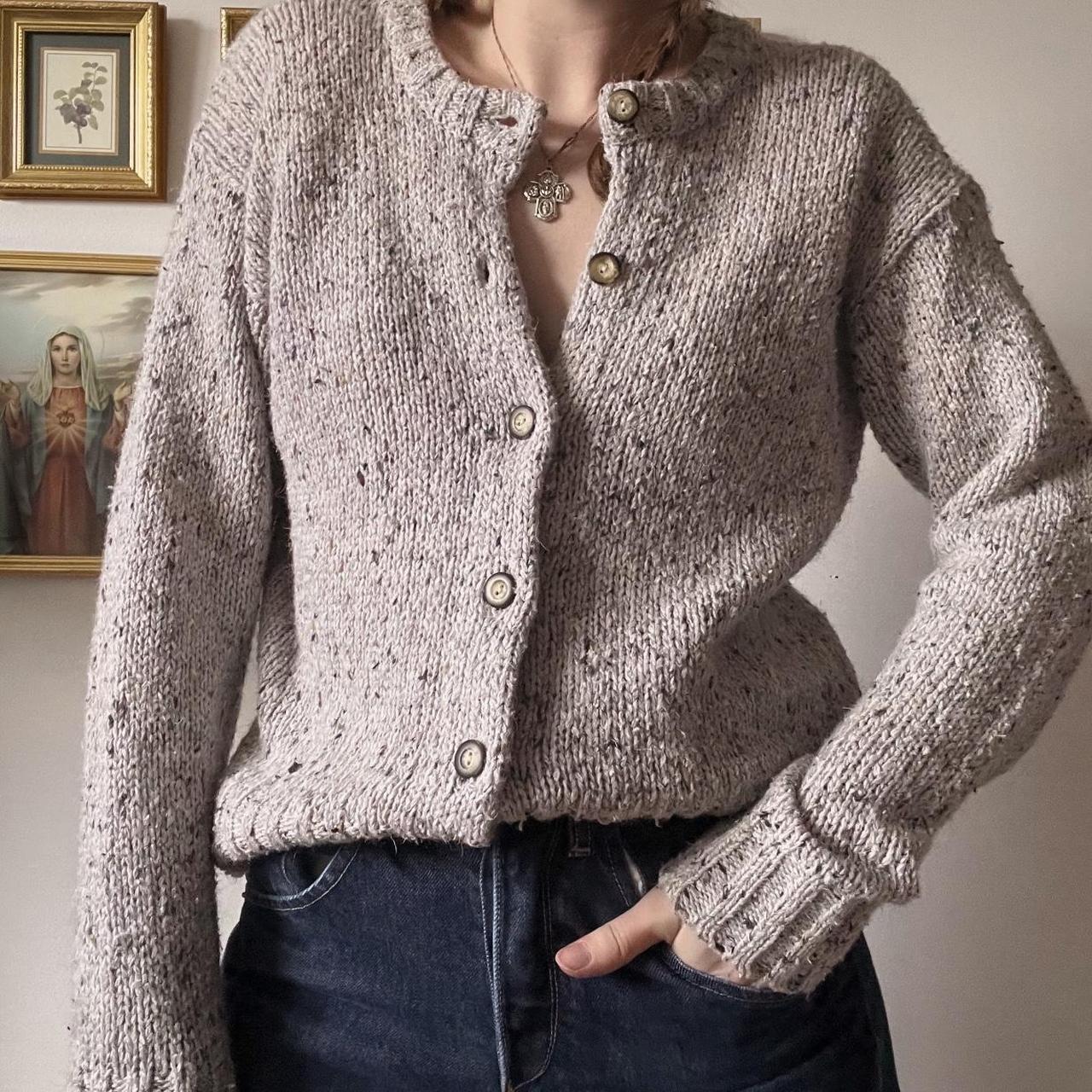 Speckled knit cardigan (S)