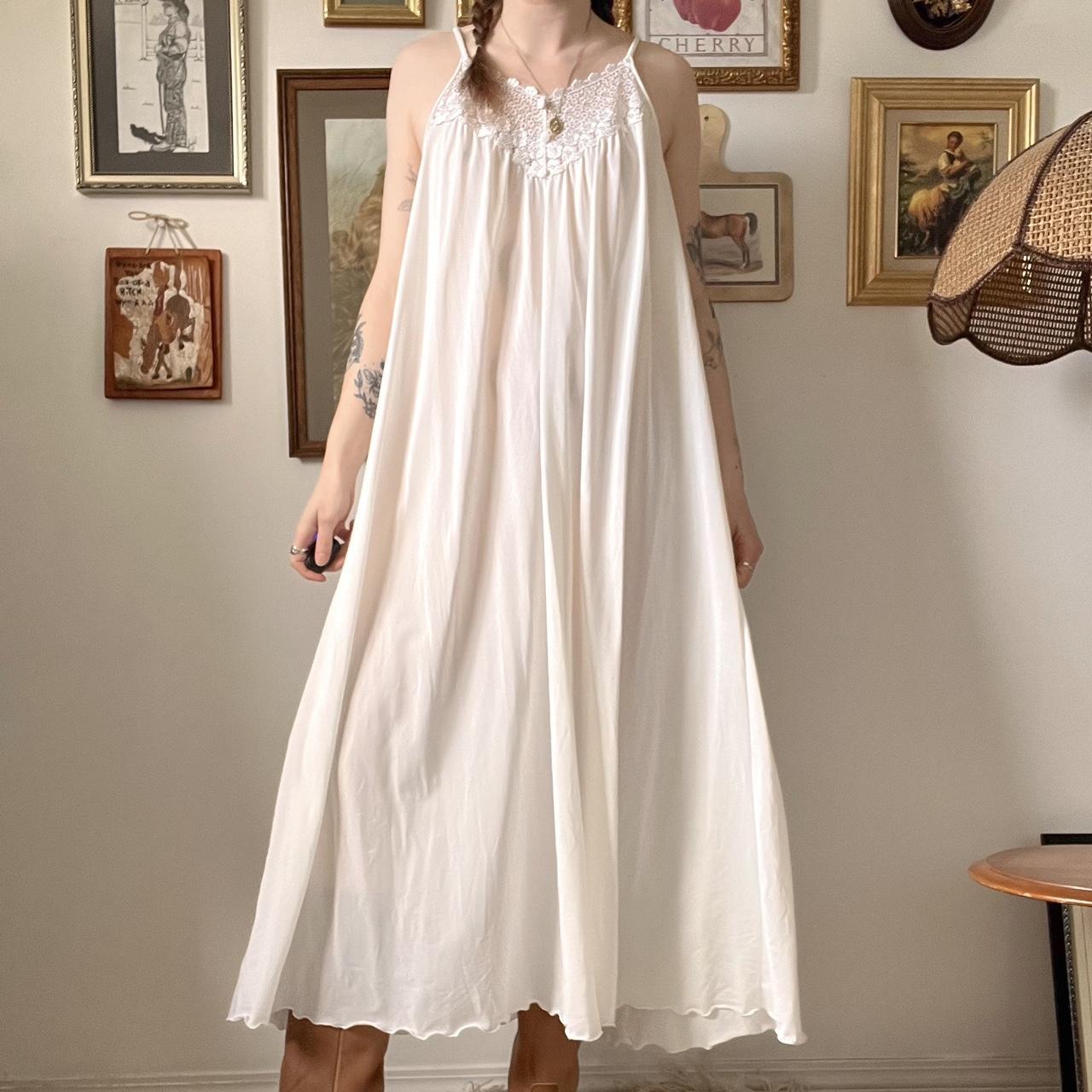 Vintage lace slip maxi dress (S/M)