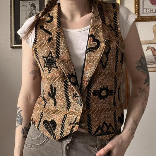 Western tapestry vest (M)