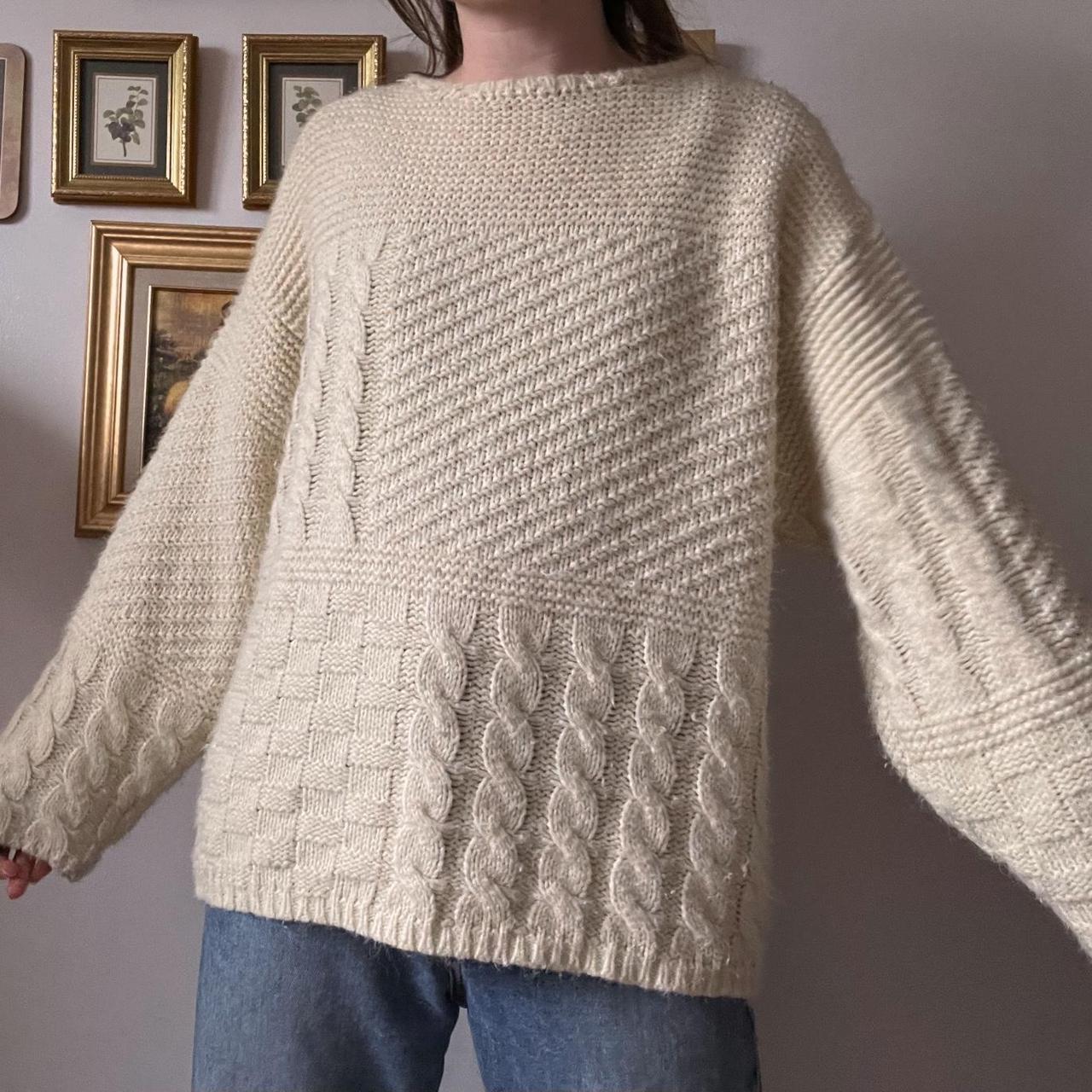 Vintage cream knit sweater (L)