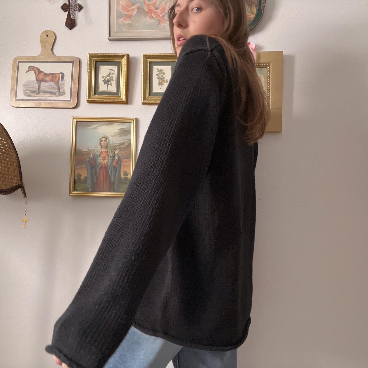 Slouchy black knit sweater (M)