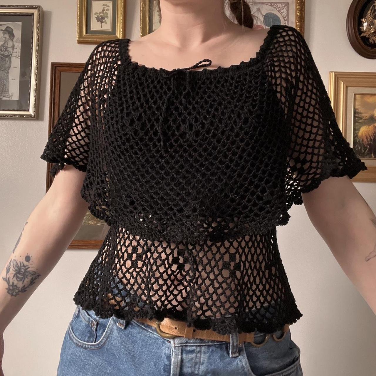 Vintage crochet whimsi top (S)