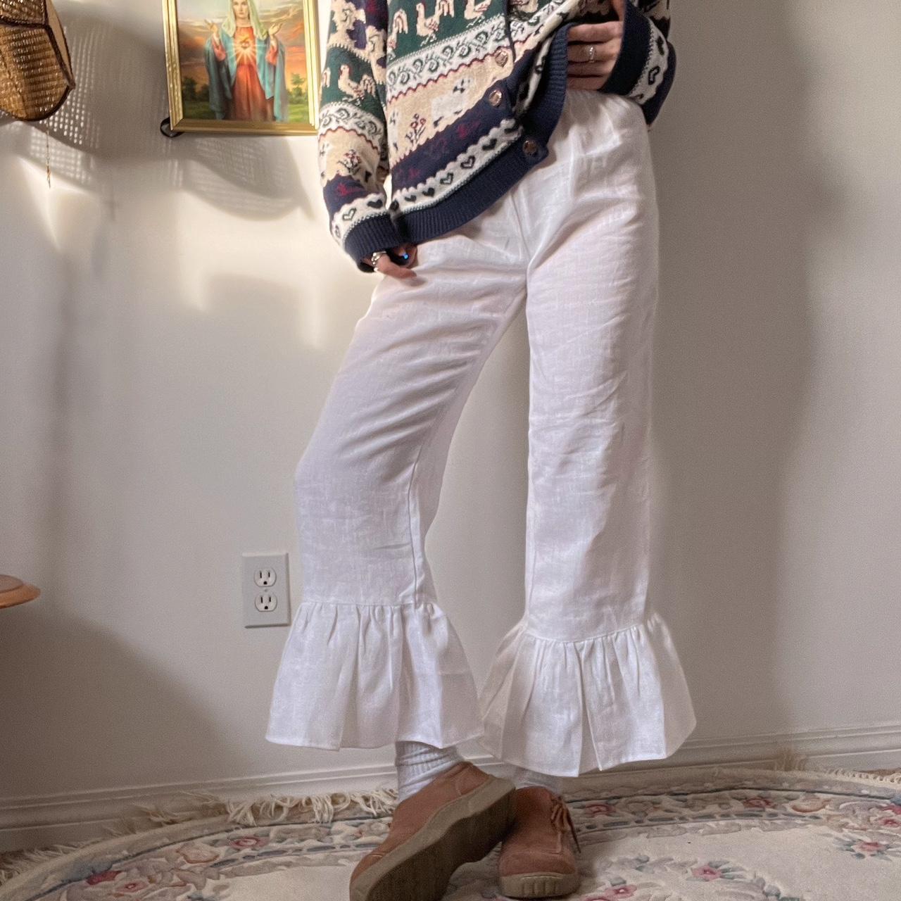 White linen bloomer pants (S)