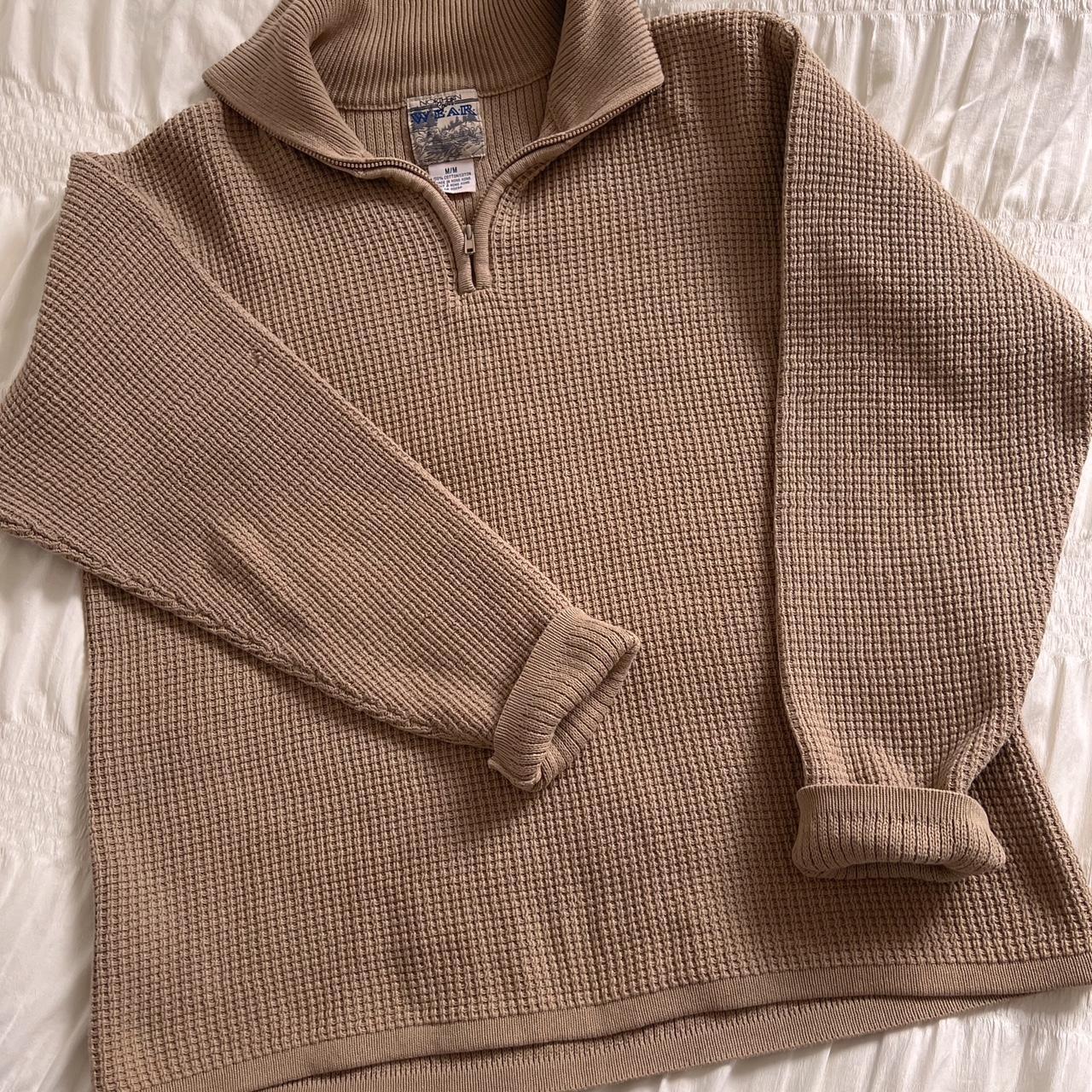 Waffle knit quarter zip sweater (M)