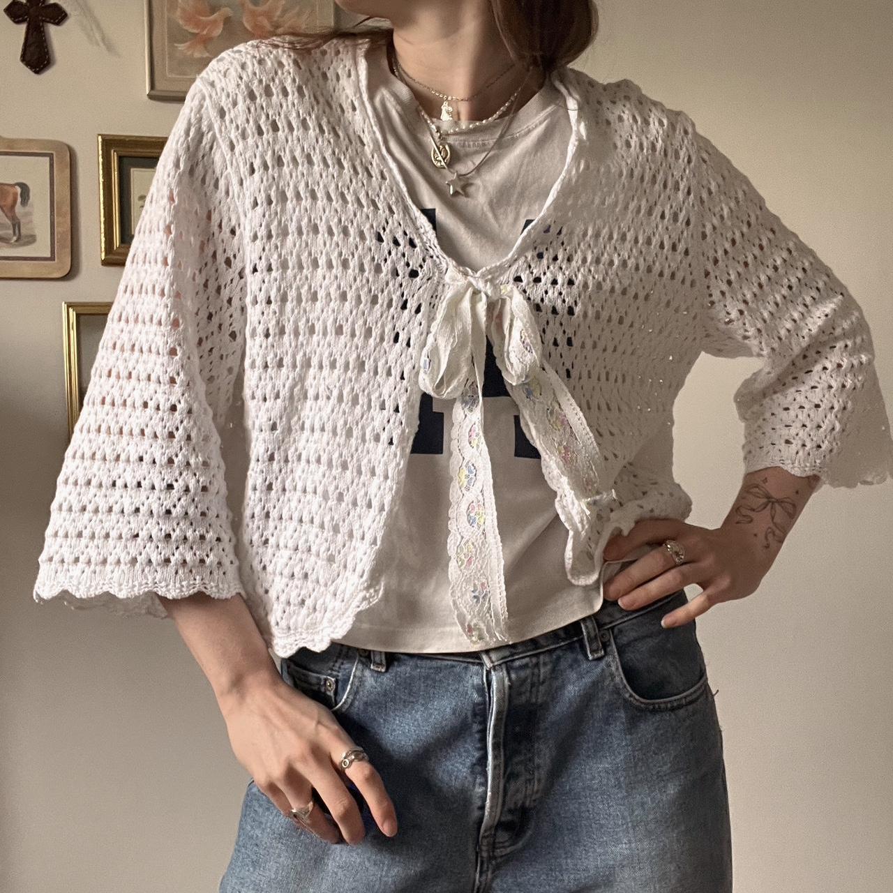 Crochet knit cardigan (XL)