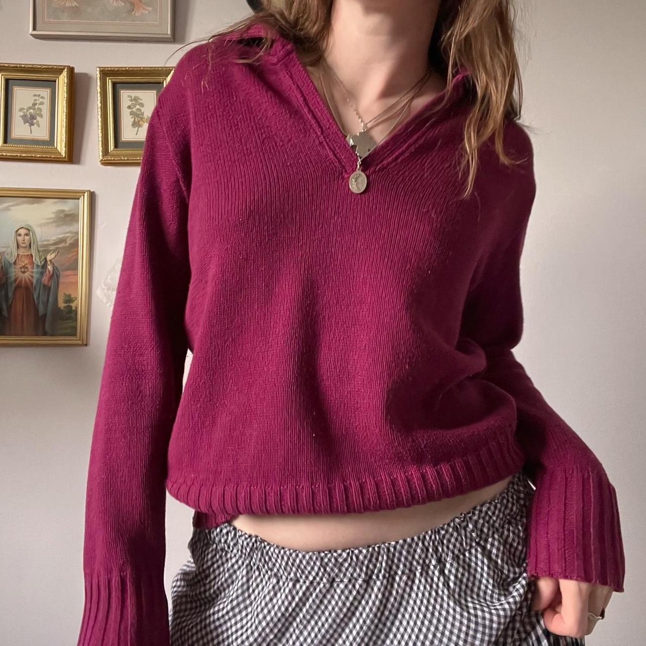 Burgundy knit sweater (M/L)