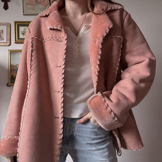 Cozy dusky pink jacket (XL)