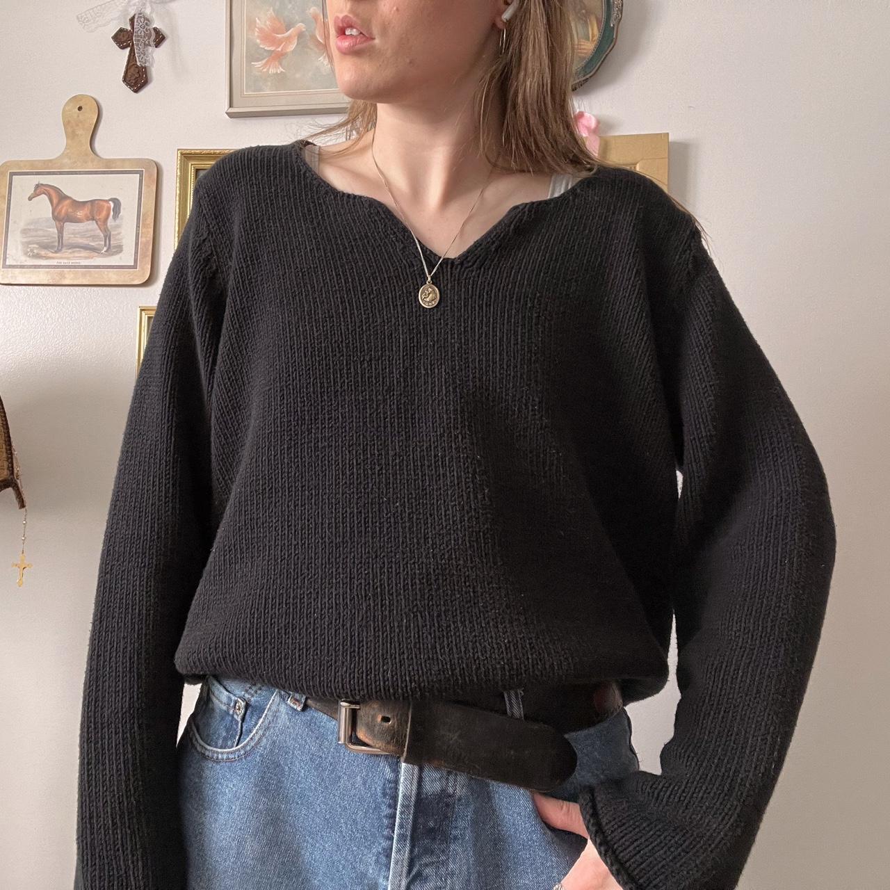 Slouchy black knit sweater (M)