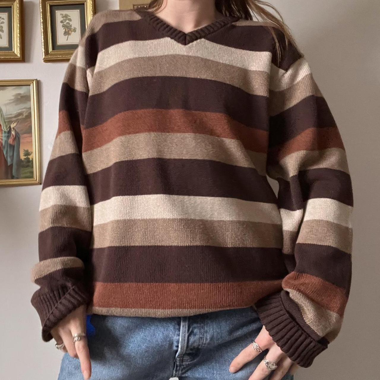 Earthy brown striped sweater (XL)