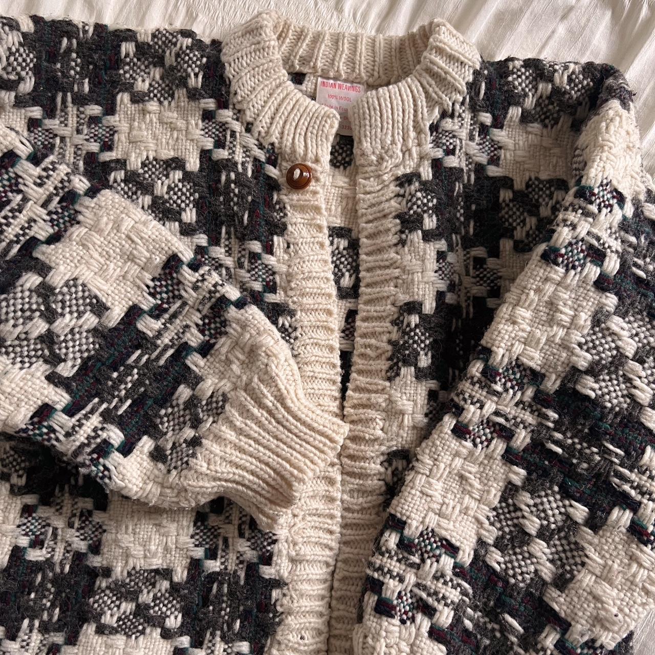 Chunky wool checkered knit (M/L)