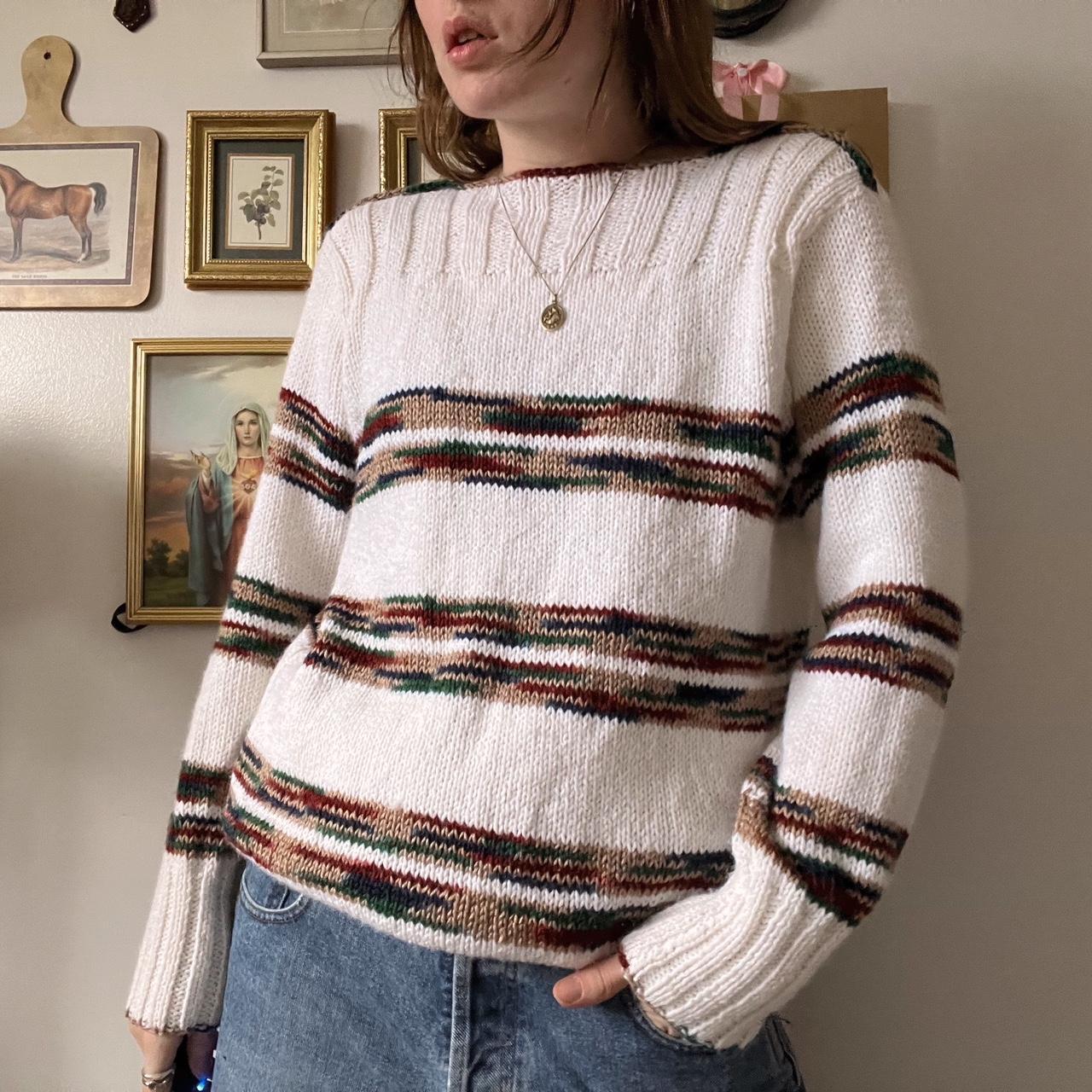 Cozy stripe knit sweater (M)