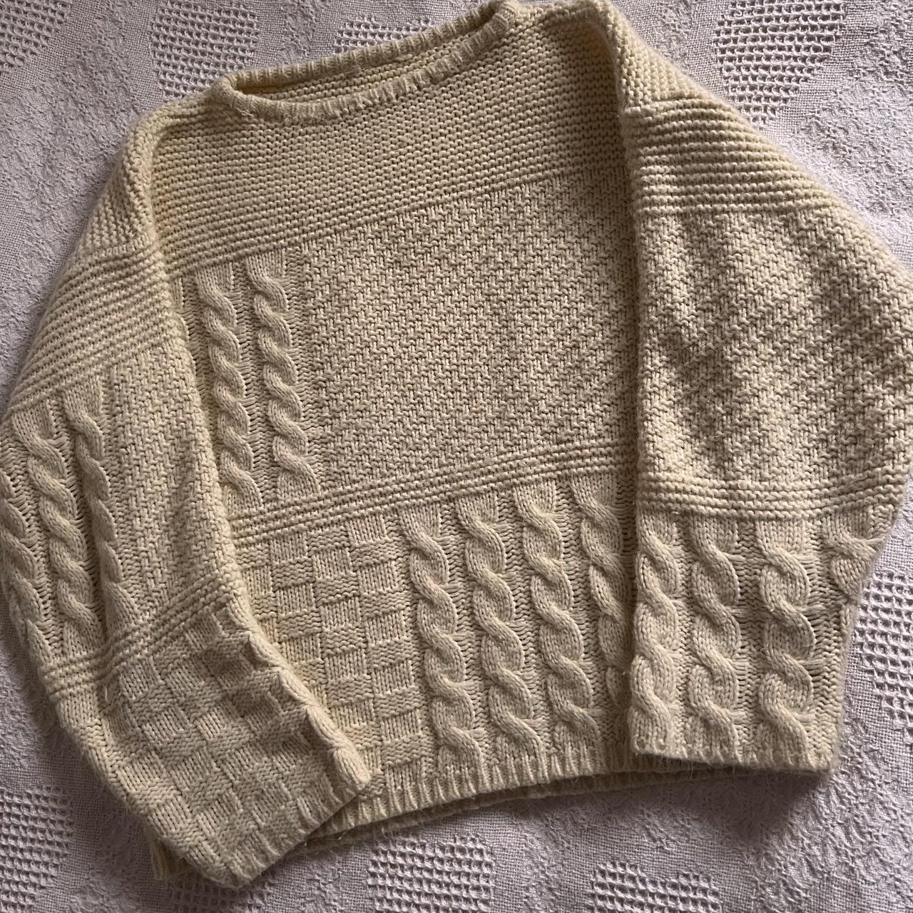 Vintage cream knit sweater (L)