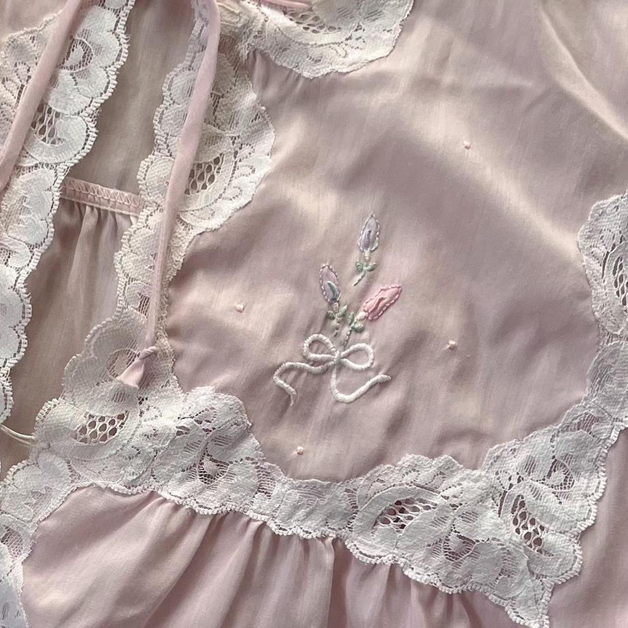 Pink lace cottage blouse (L)