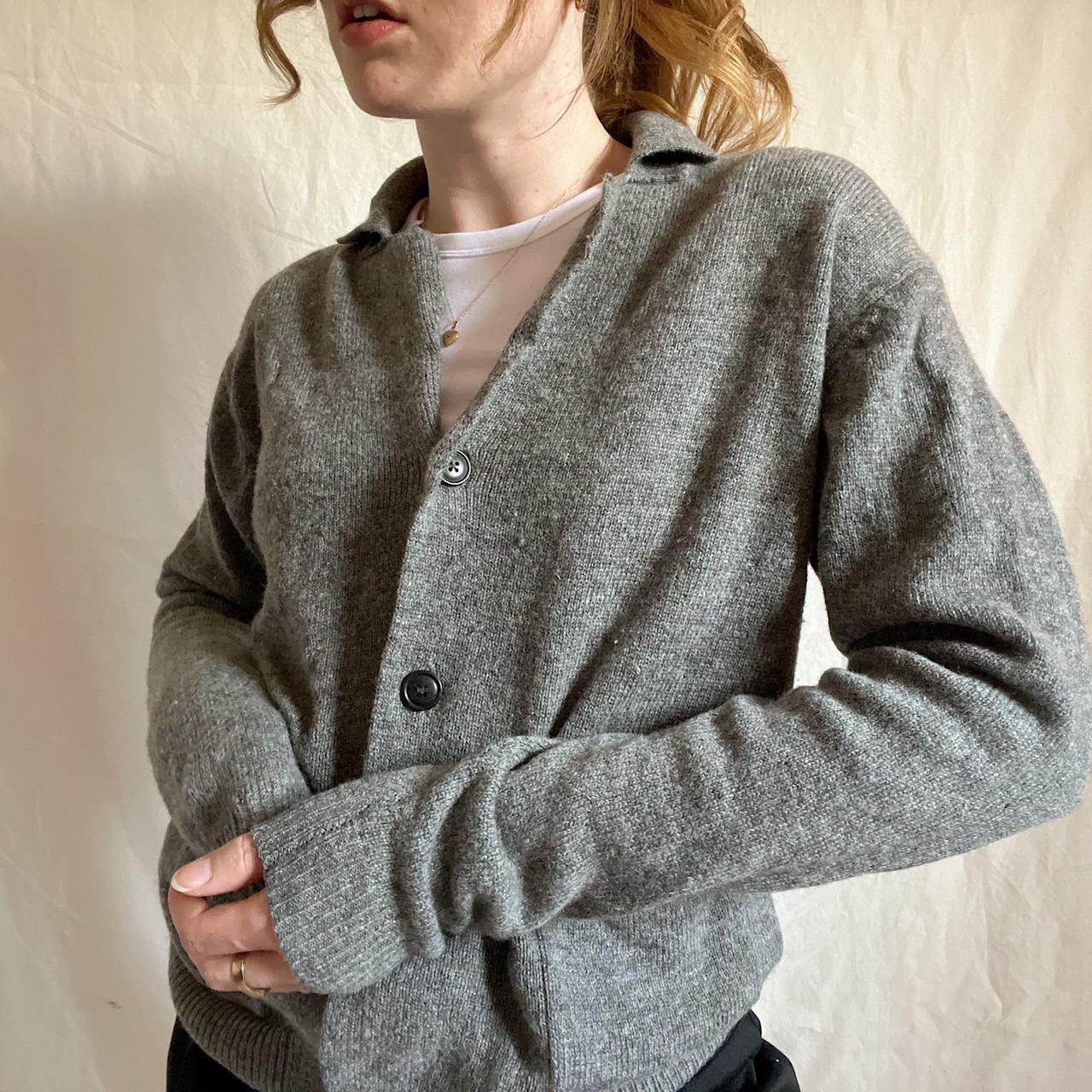 Grey wool cardigan (S)