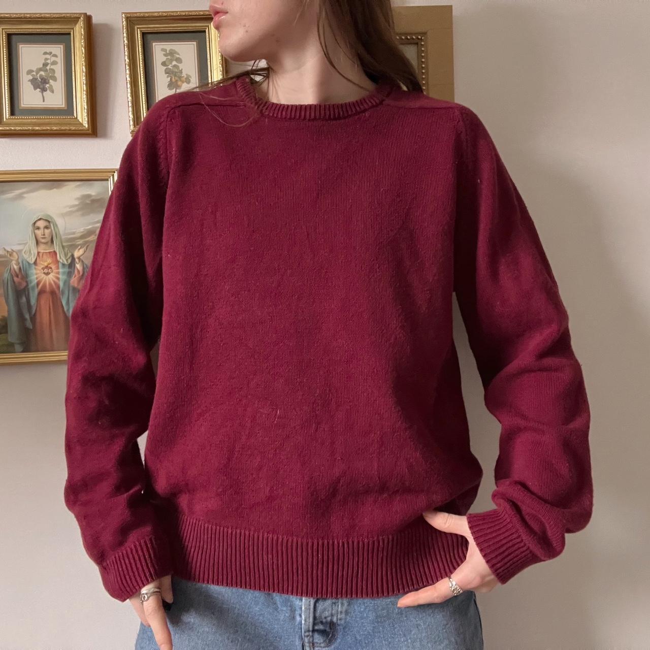 90's burgundy sweater (M)