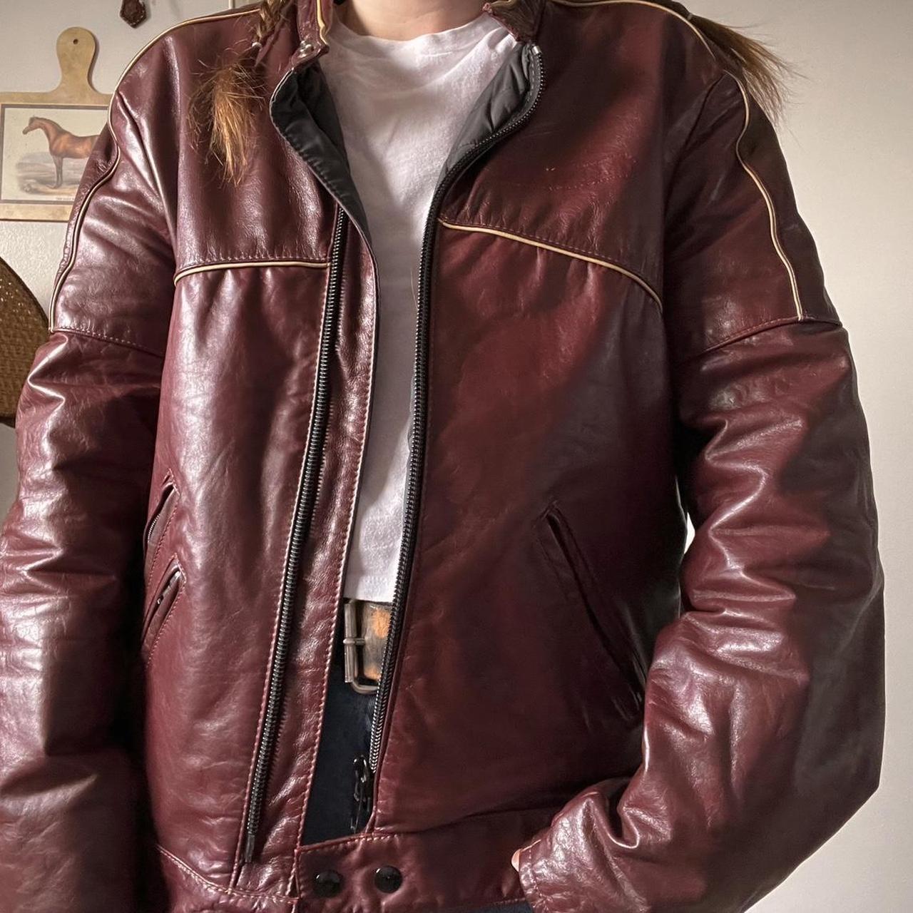 Oxblood leather racing jacket (L)