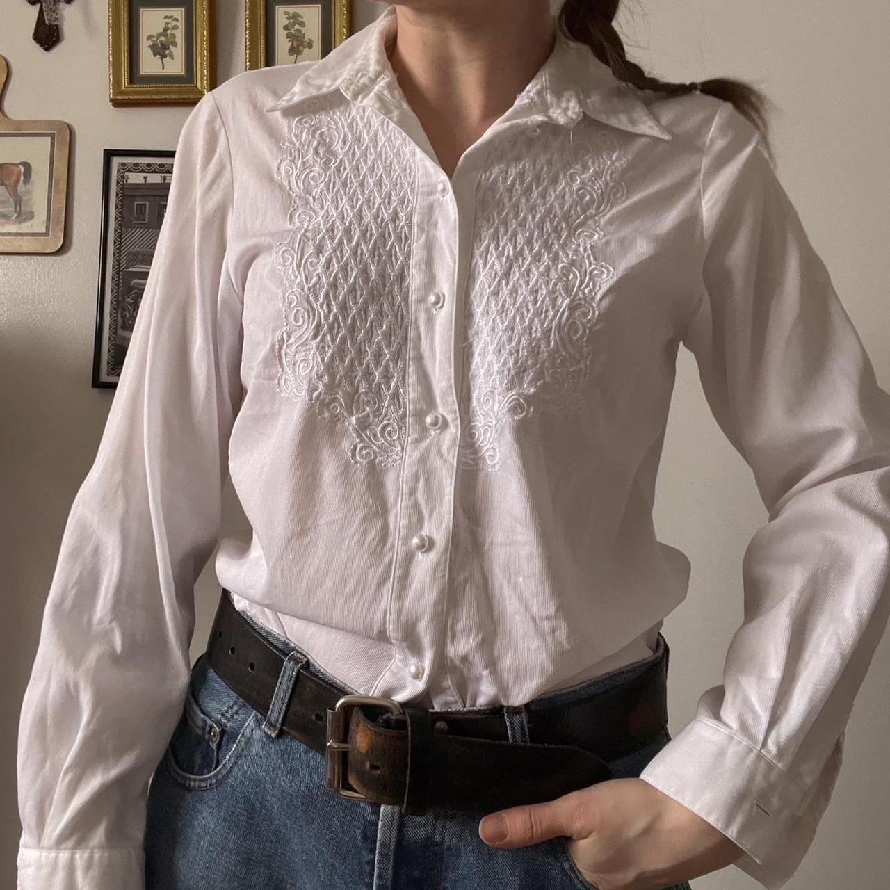 Vintage cowgirl textured blouse (M)