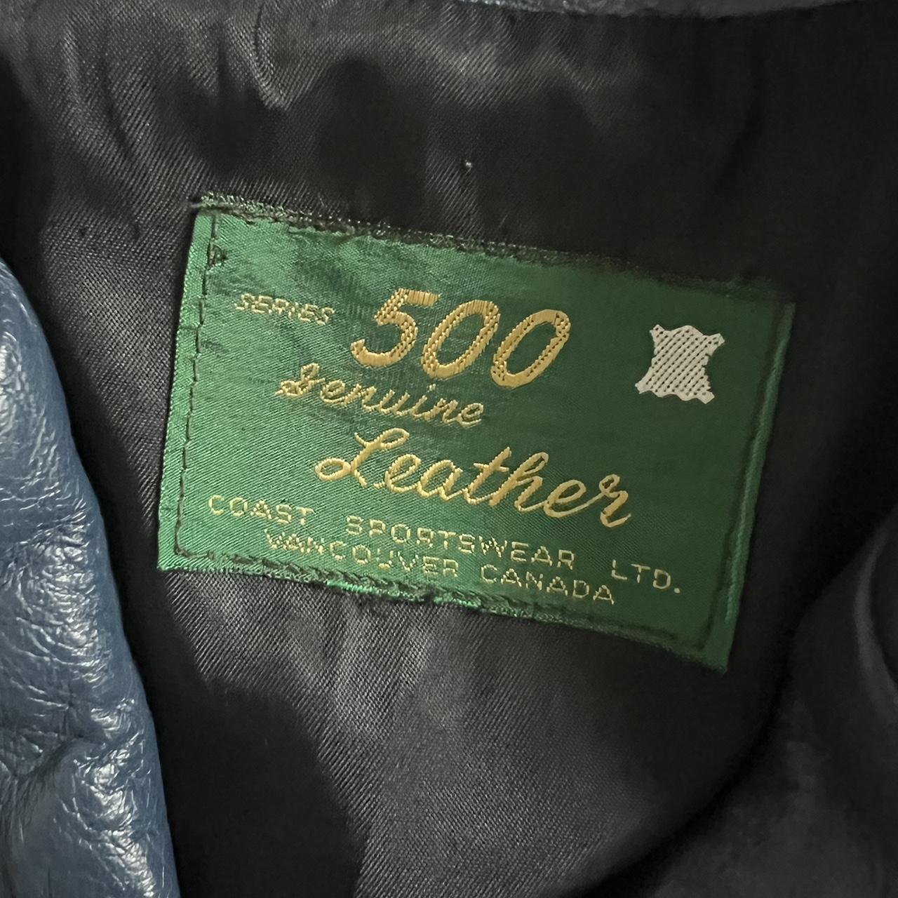 Vintage navy leather jacket (M)